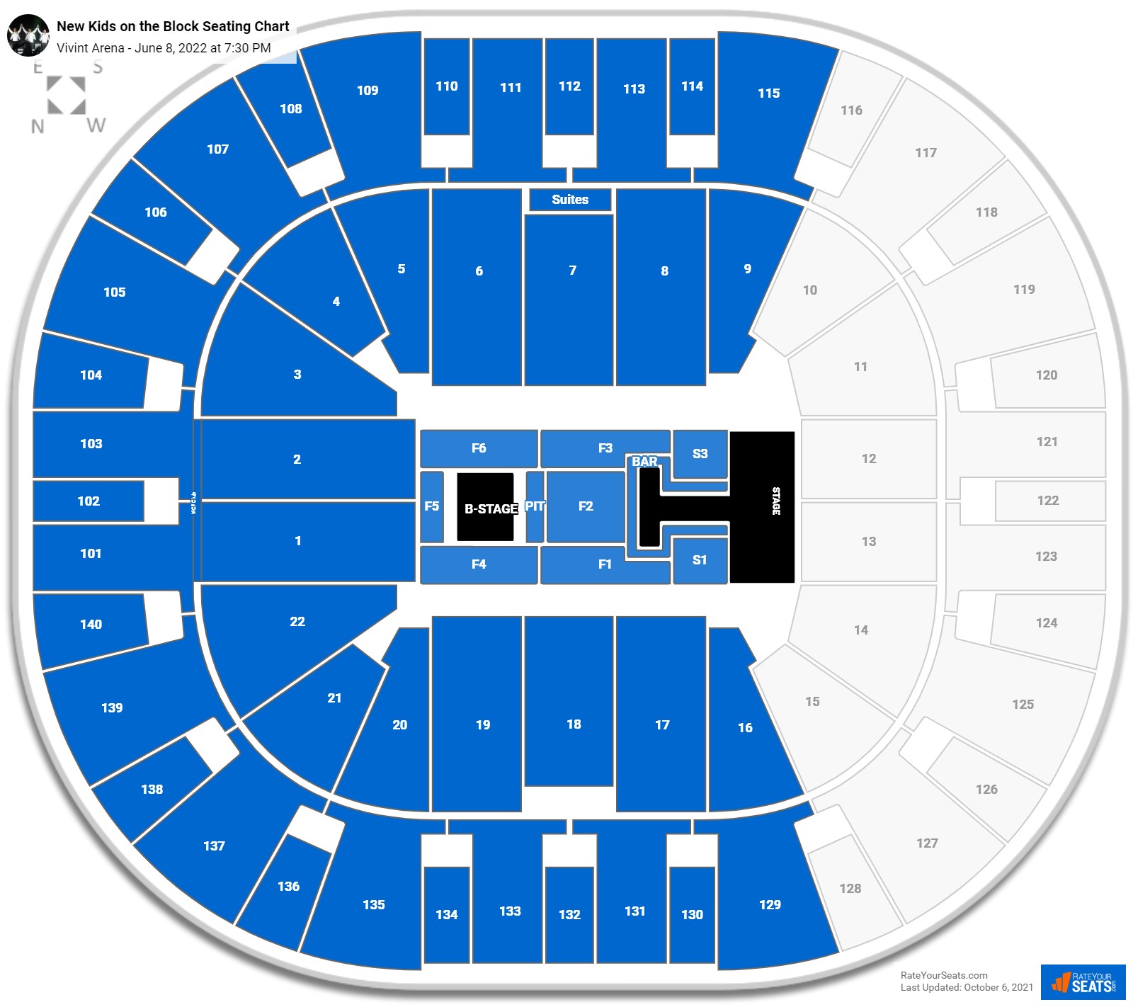 New Kids on the Block seating chart Vivint Arena