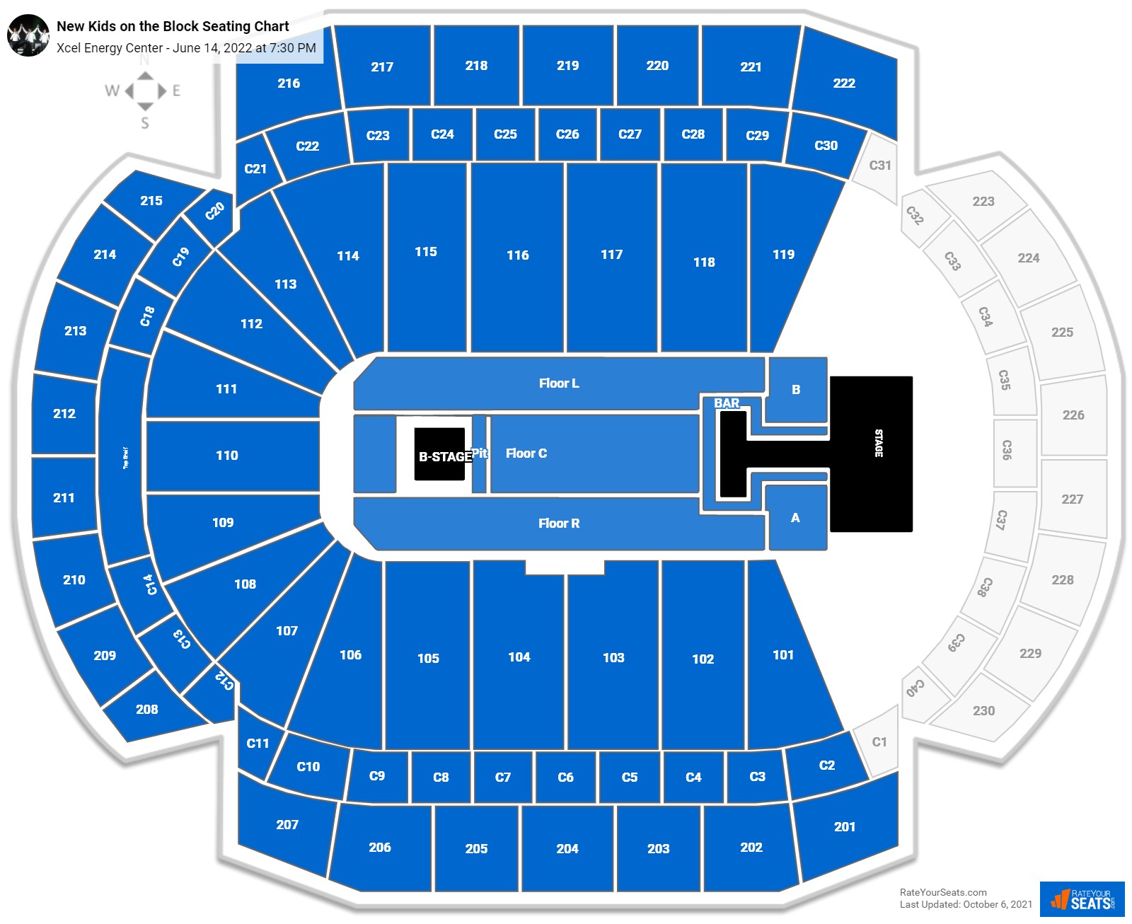 New Kids on the Block seating chart Xcel Energy Center