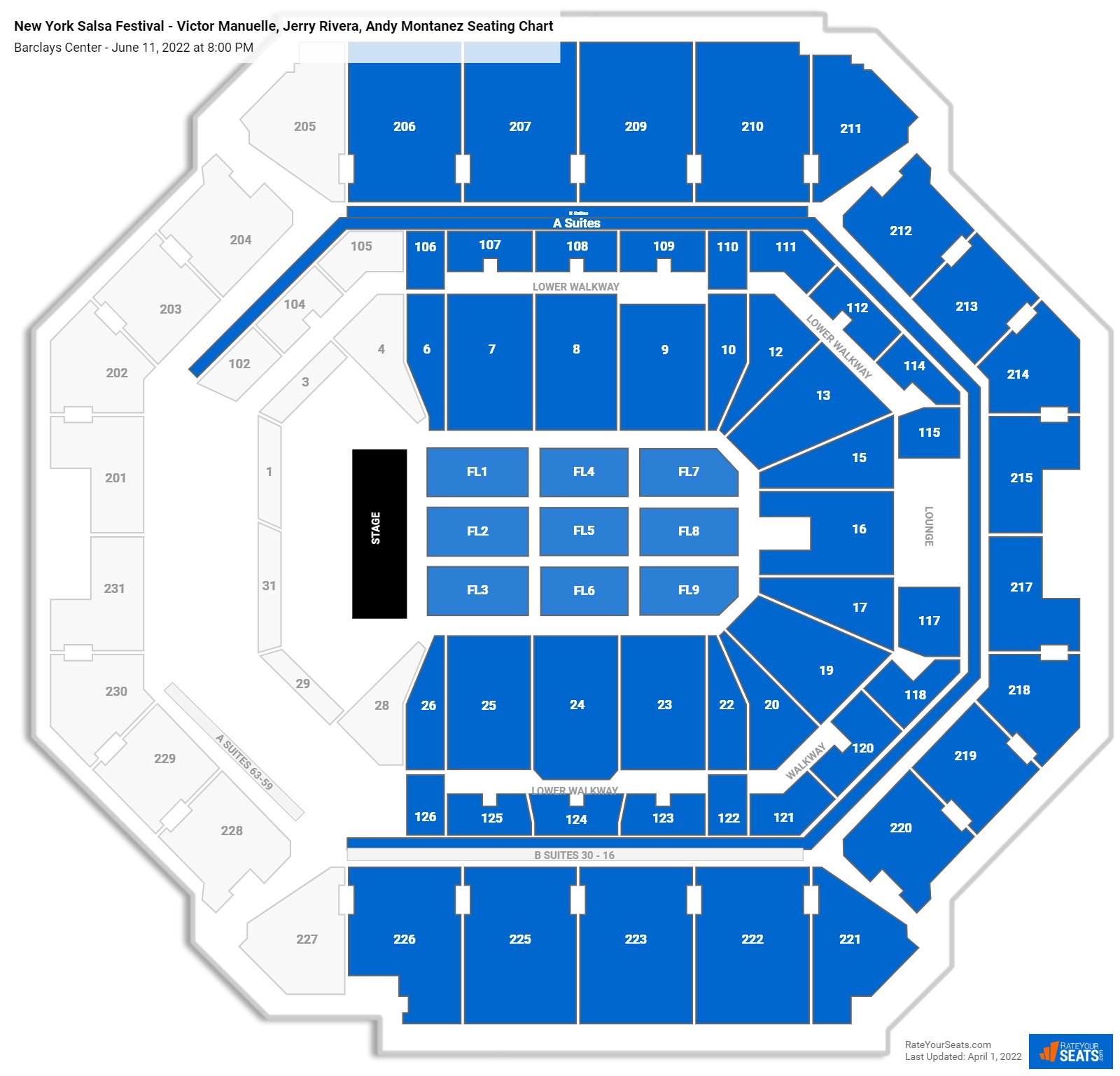 New York Salsa Festival - Victor Manuelle, Jerry Rivera, Andy Montanez seating chart Barclays Center
