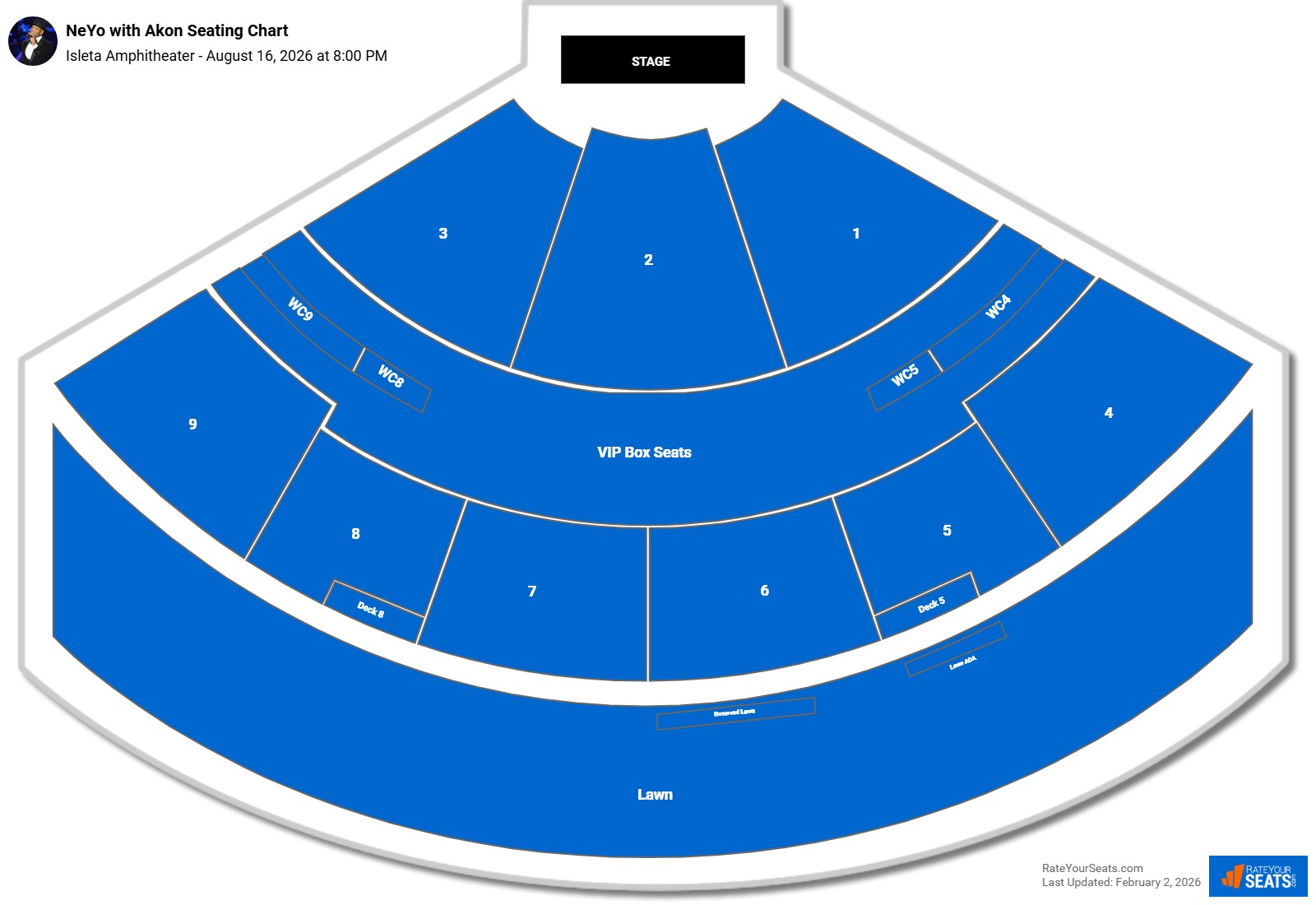 NeYo with Akon seating chart Isleta Amphitheater