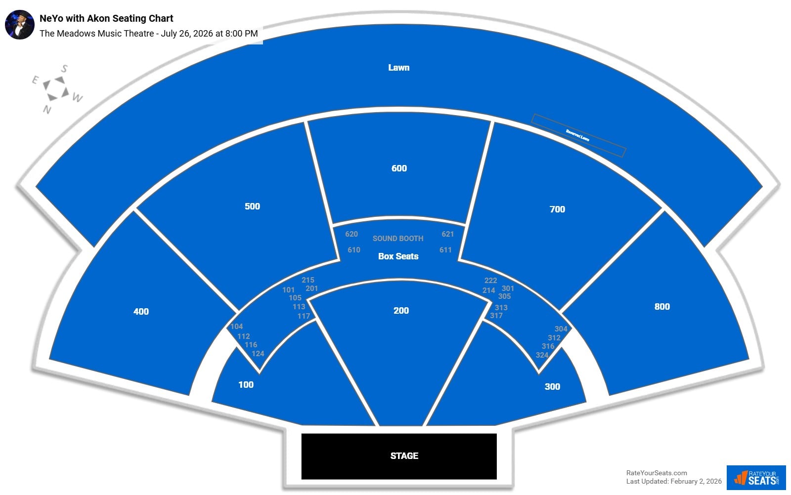 NeYo with Akon seating chart The Meadows Music Theatre