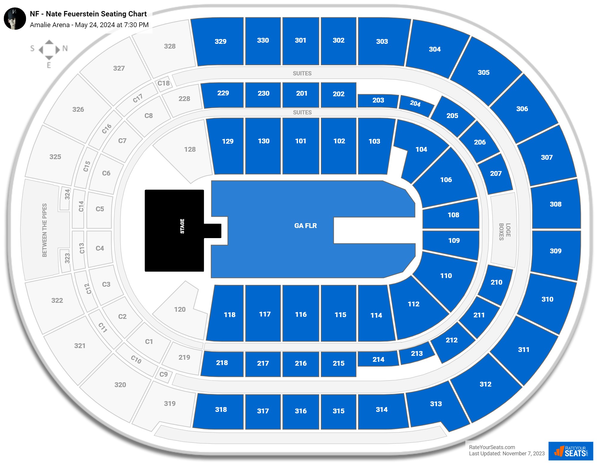 NF - Nate Feuerstein seating chart Amalie Arena