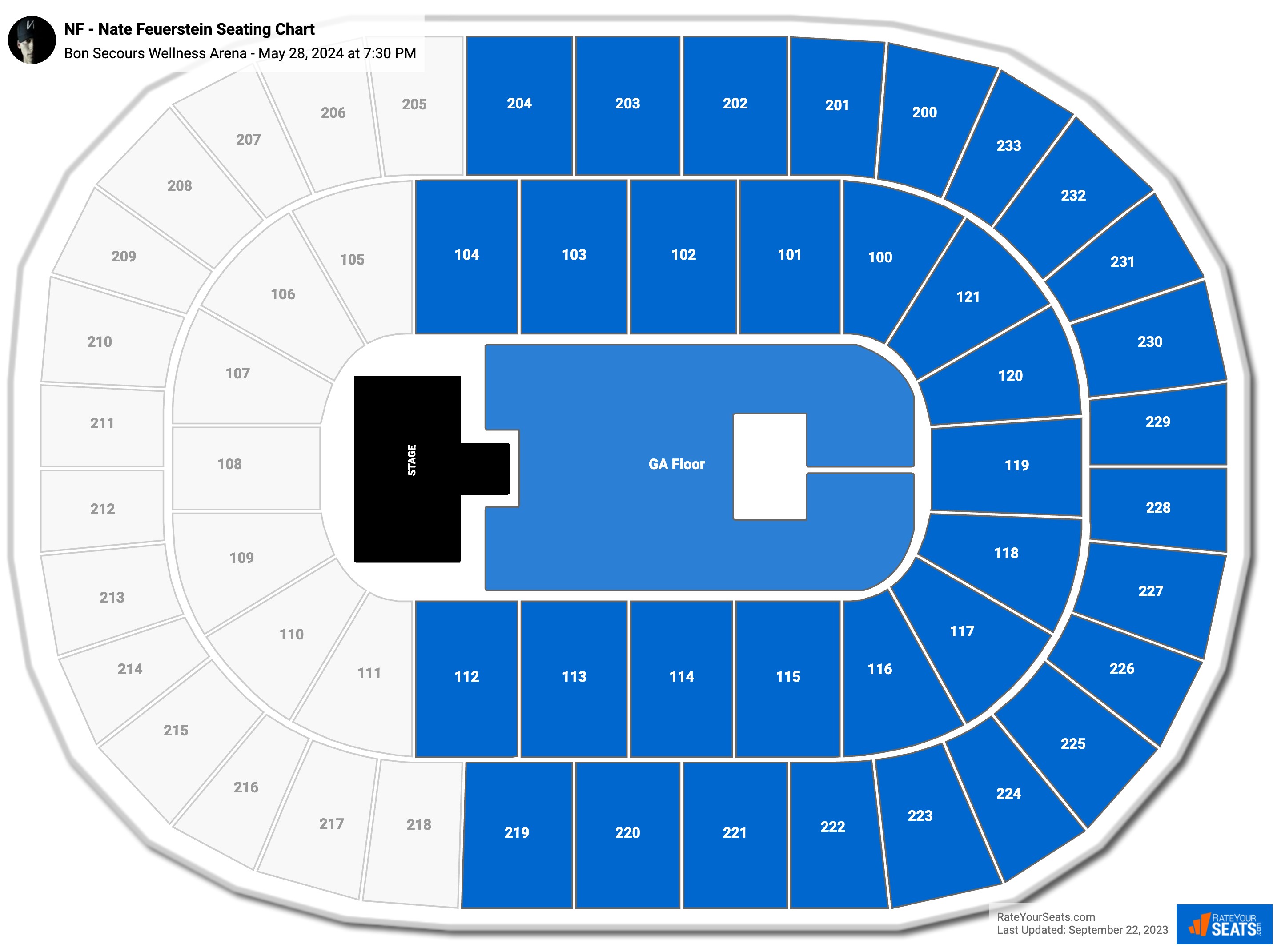 NF - Nate Feuerstein seating chart Bon Secours Wellness Arena