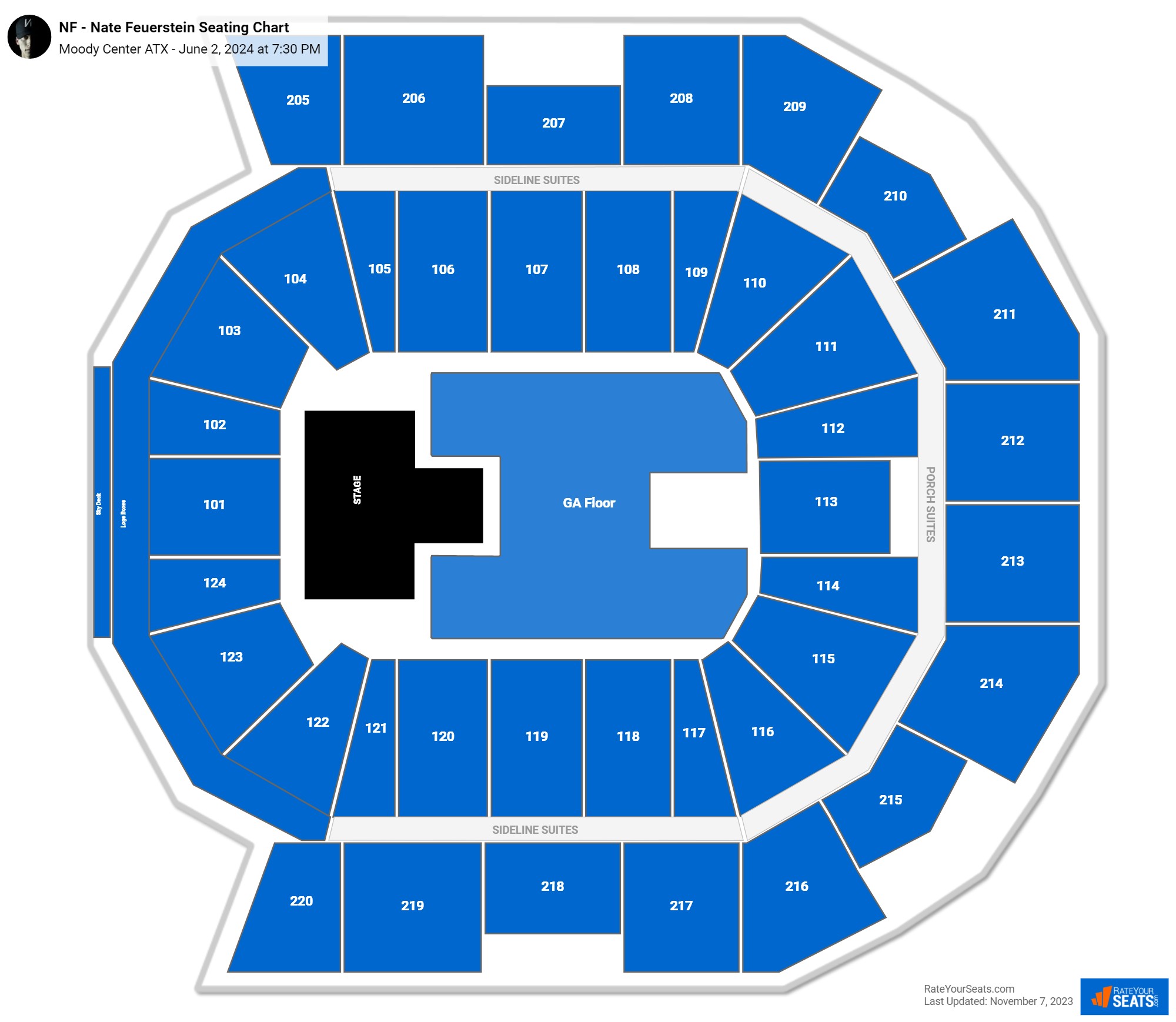NF - Nate Feuerstein seating chart Moody Center ATX