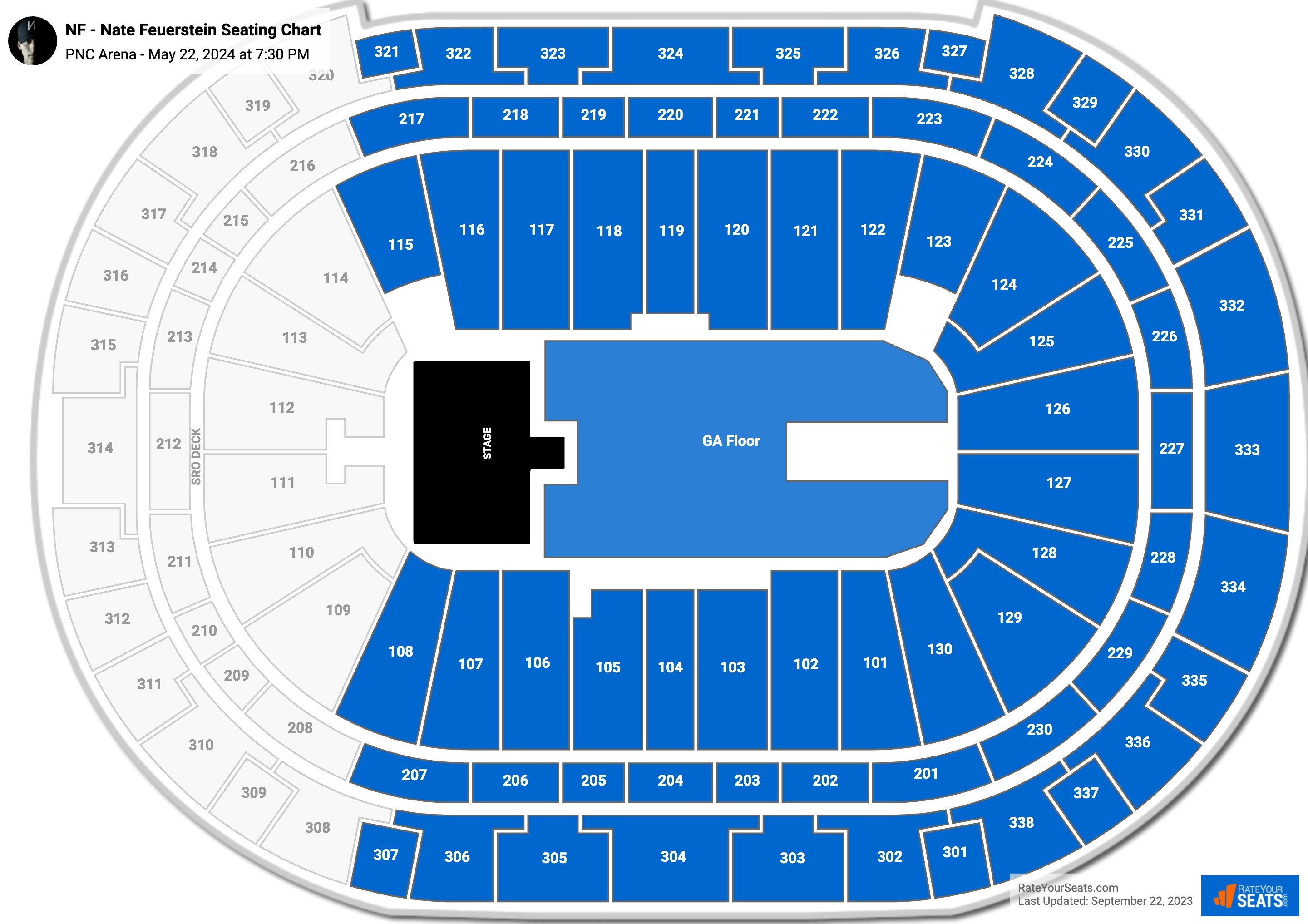 NF - Nate Feuerstein seating chart PNC Arena