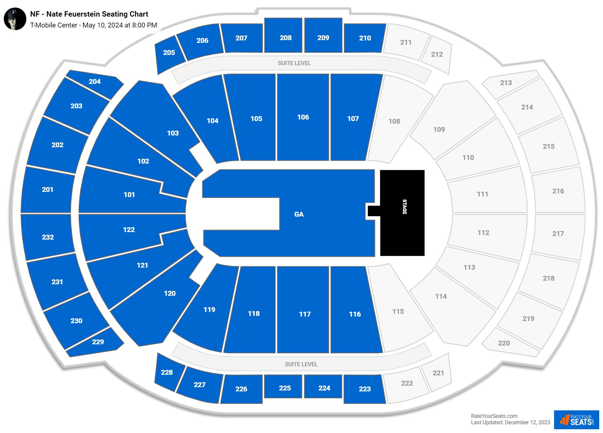 TMobile Center Concert Seating Chart