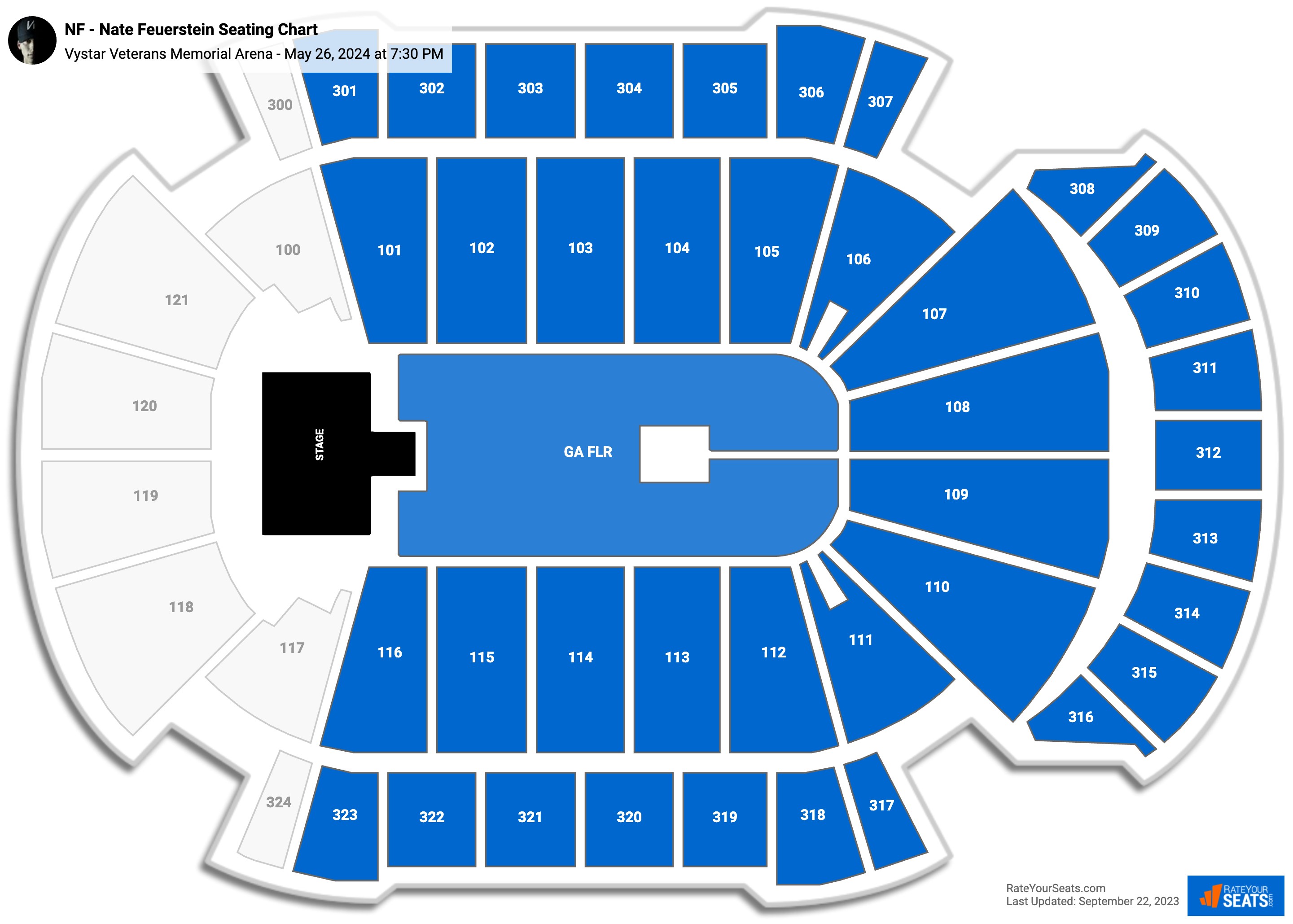 NF - Nate Feuerstein seating chart Vystar Veterans Memorial Arena