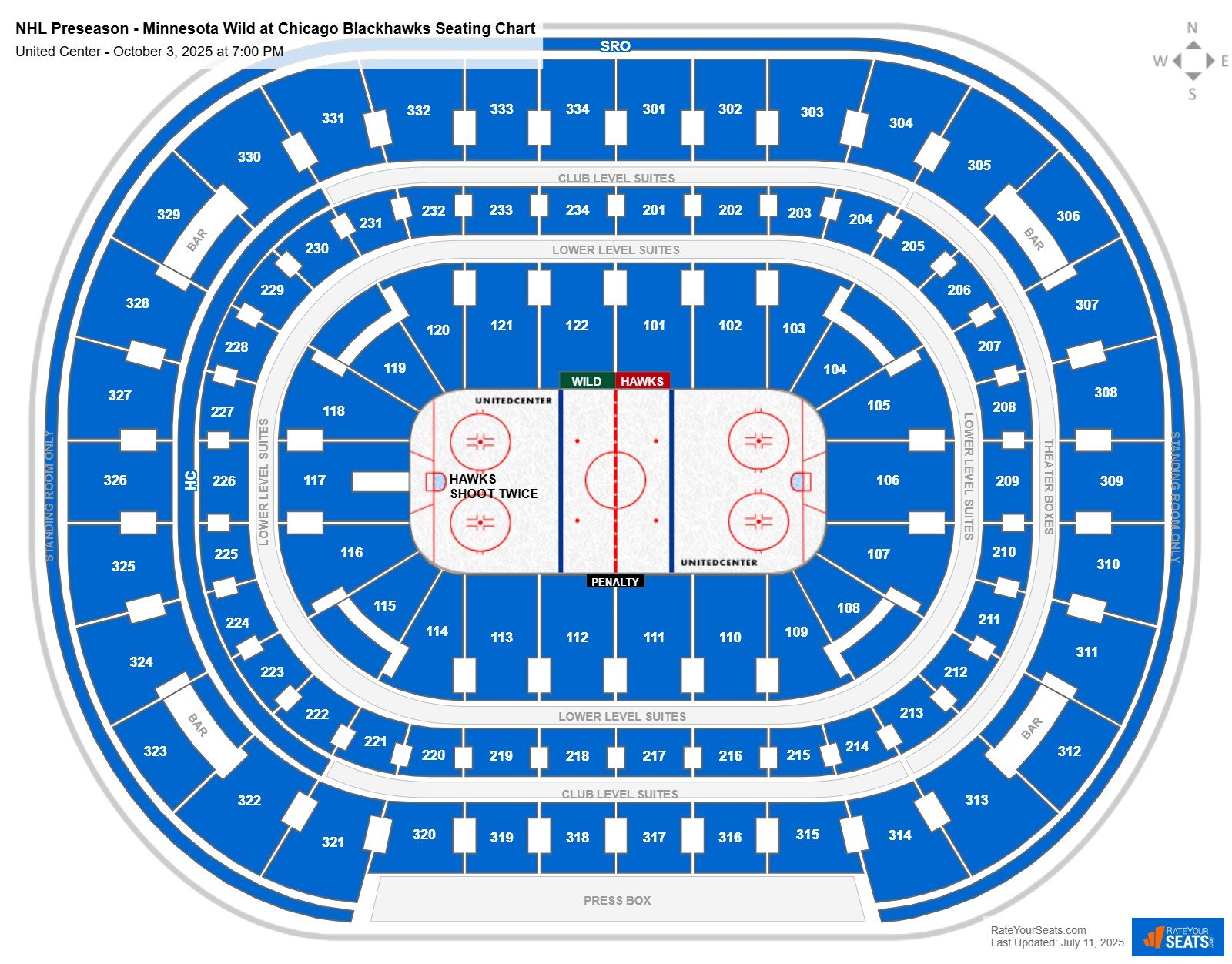 NHL Preseason - Minnesota Wild at Chicago Blackhawks seating chart United Center