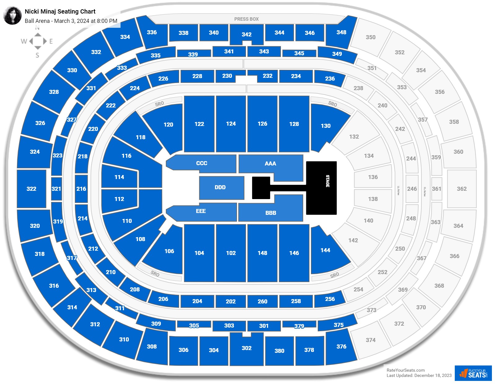 Ball Arena Concert Seating Chart Rateyourseats Com