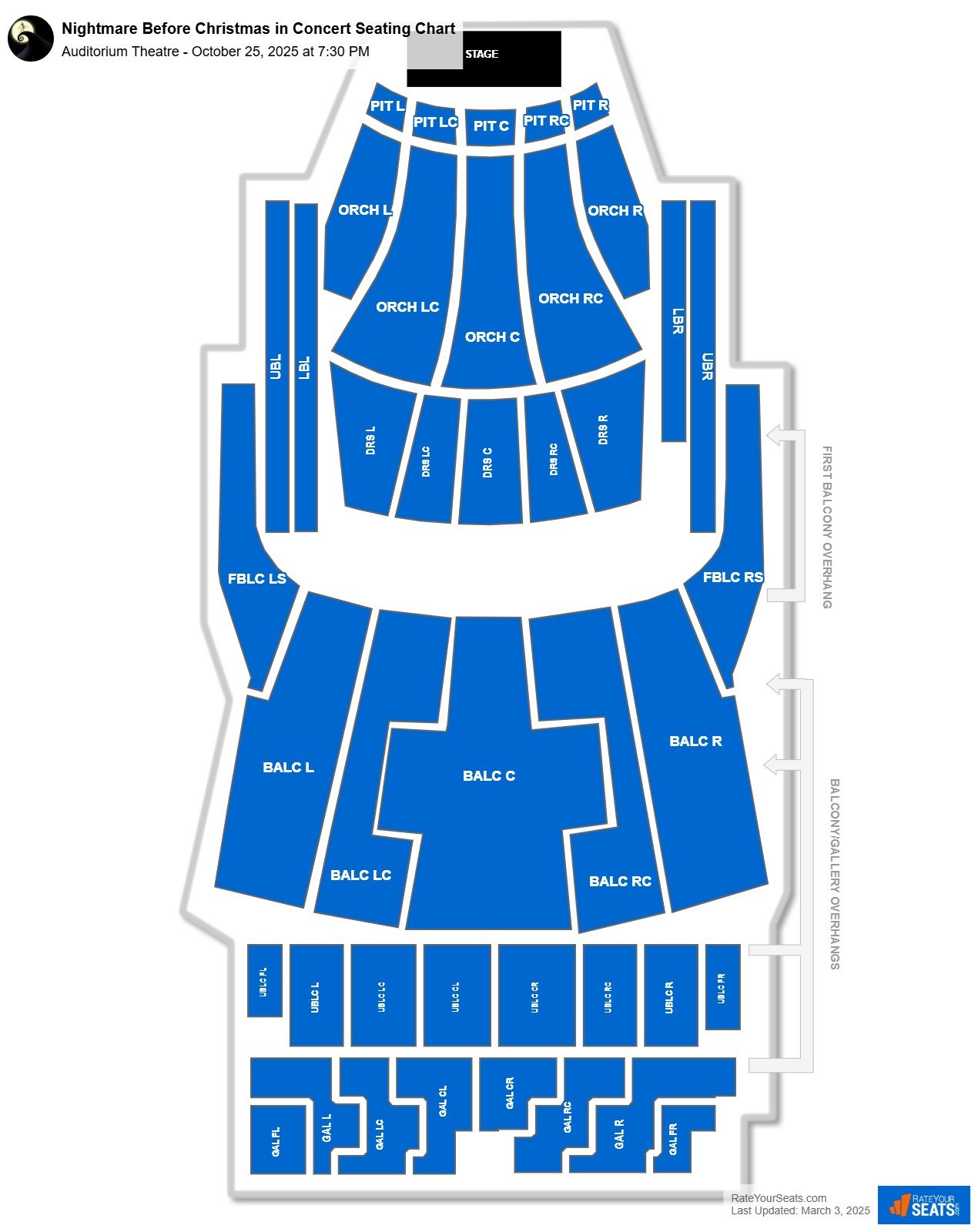 Nightmare Before Christmas in Concert seating chart Auditorium Theatre