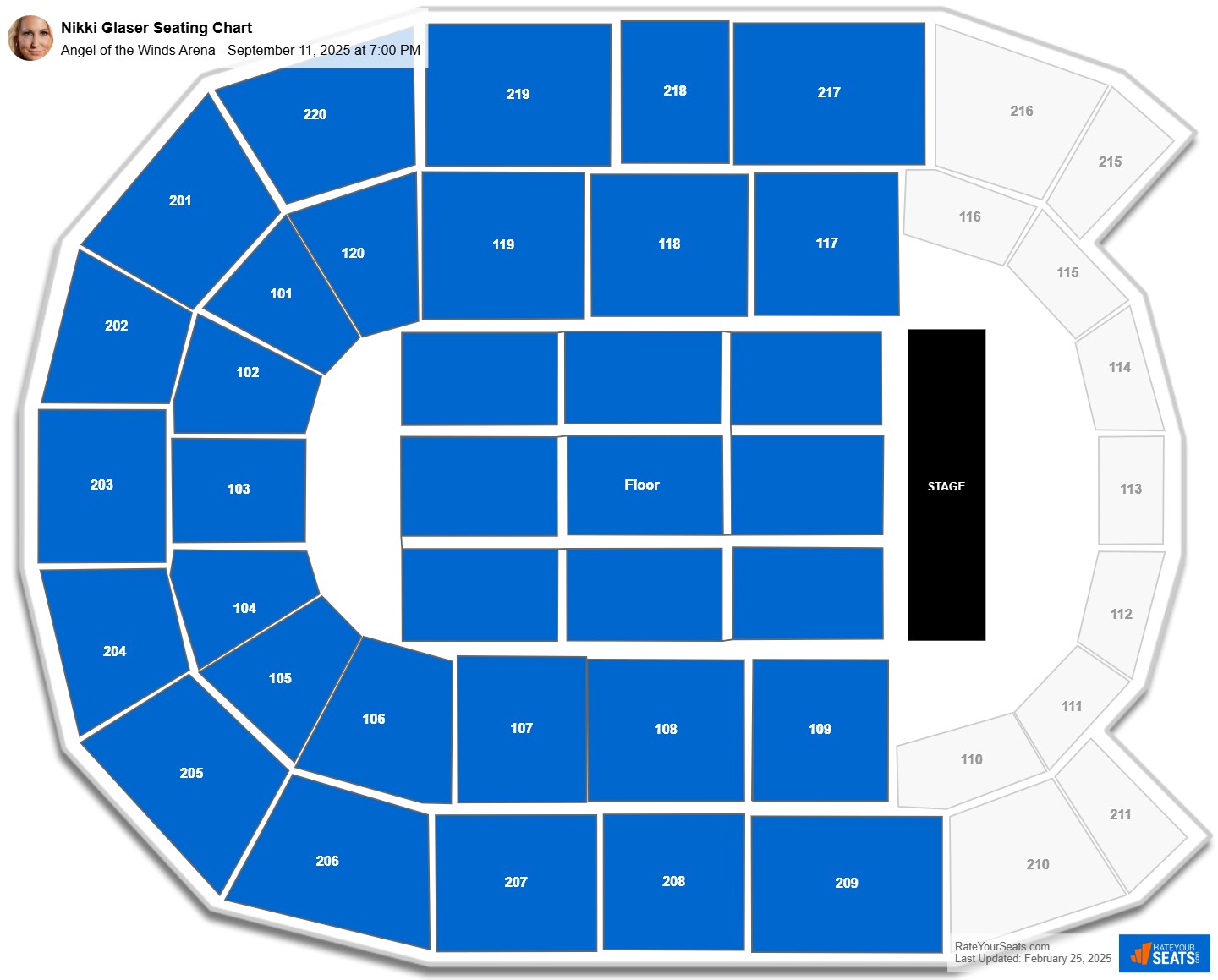Nikki Glaser seating chart Angel of the Winds Arena