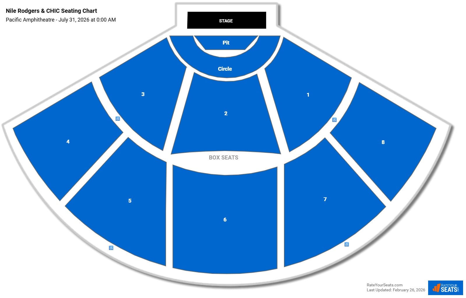 Nile Rodgers & CHIC seating chart Pacific Amphitheatre