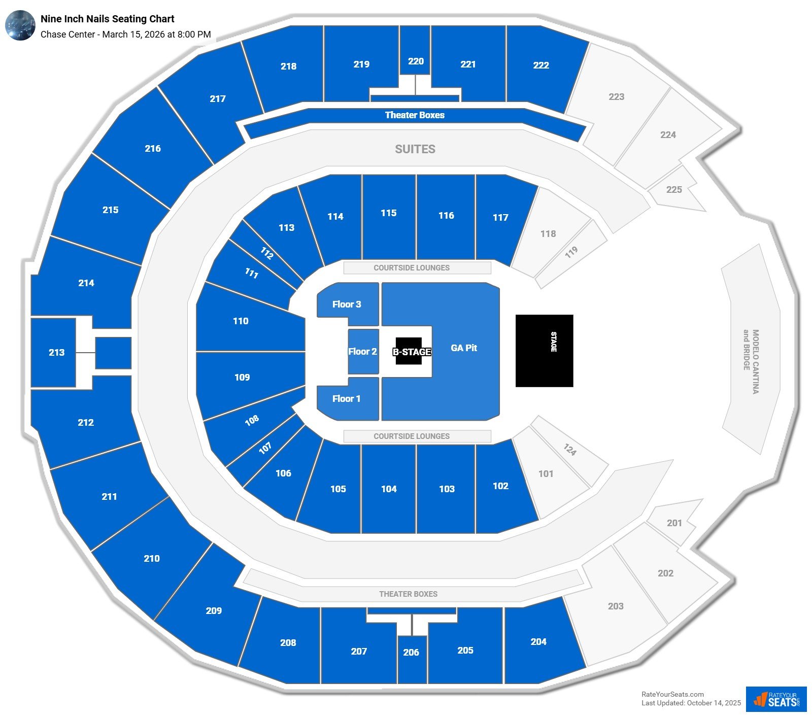 Nine Inch Nails seating chart Chase Center