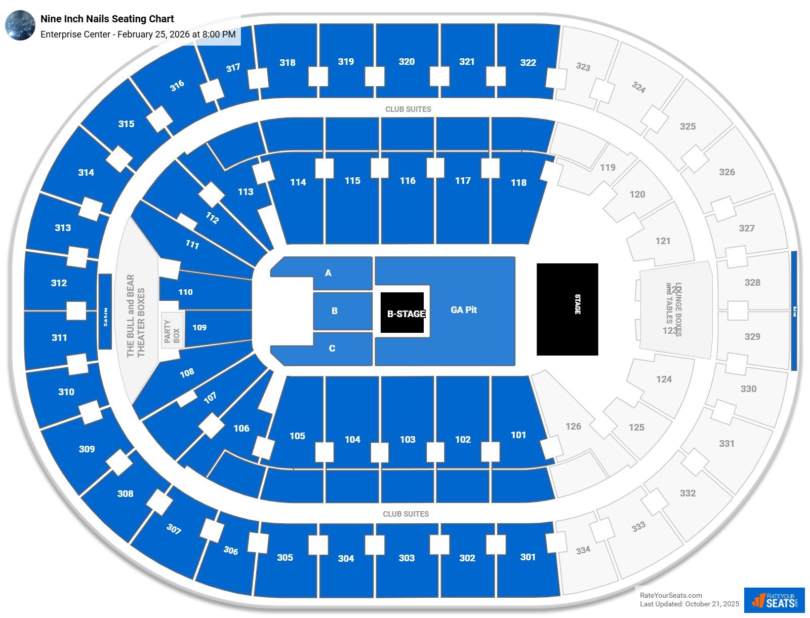 Nine Inch Nails seating chart Enterprise Center