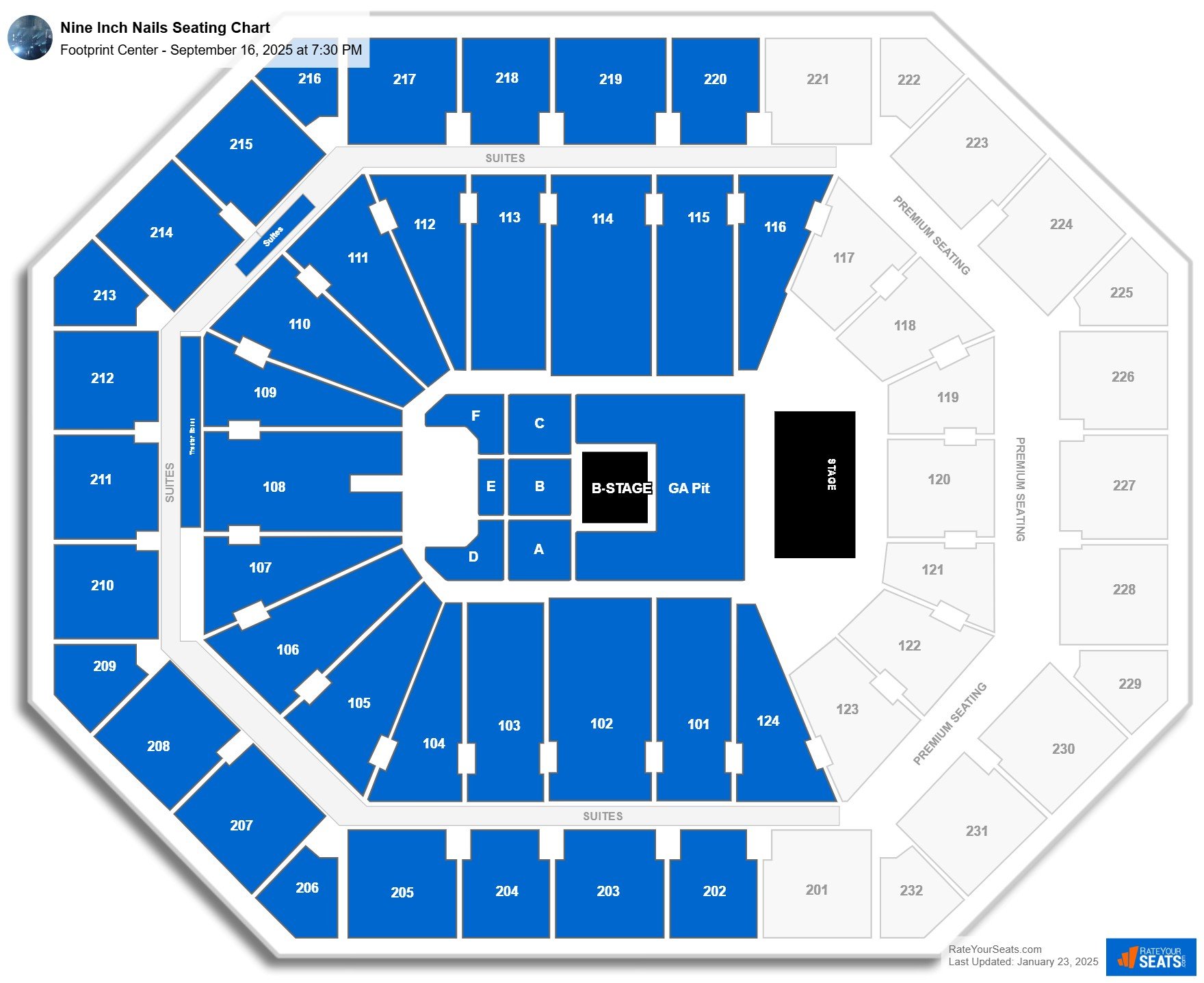 Nine Inch Nails seating chart PHX Arena