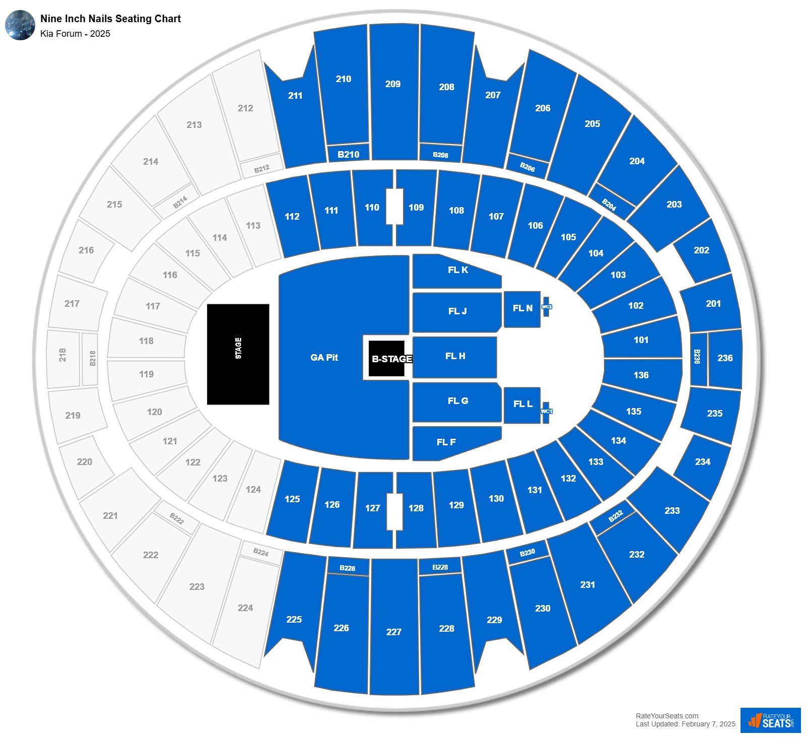 Nine Inch Nails seating chart Kia Forum