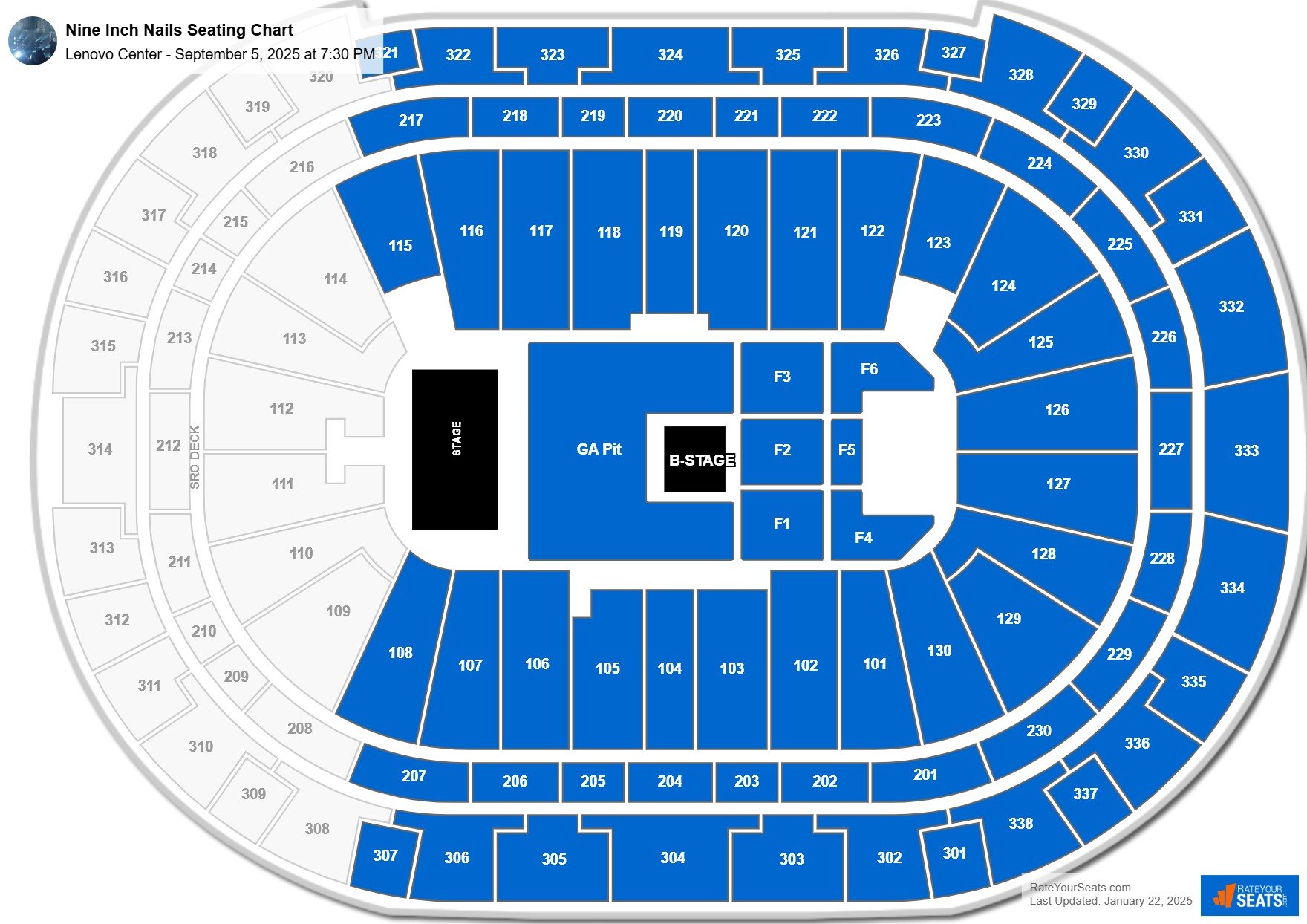Nine Inch Nails seating chart Lenovo Center