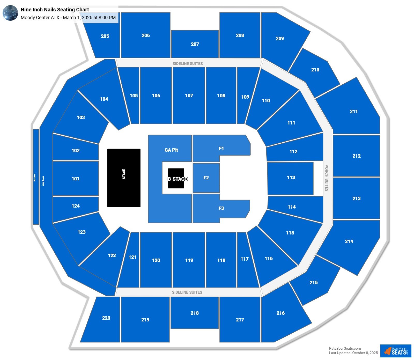 Nine Inch Nails seating chart Moody Center ATX