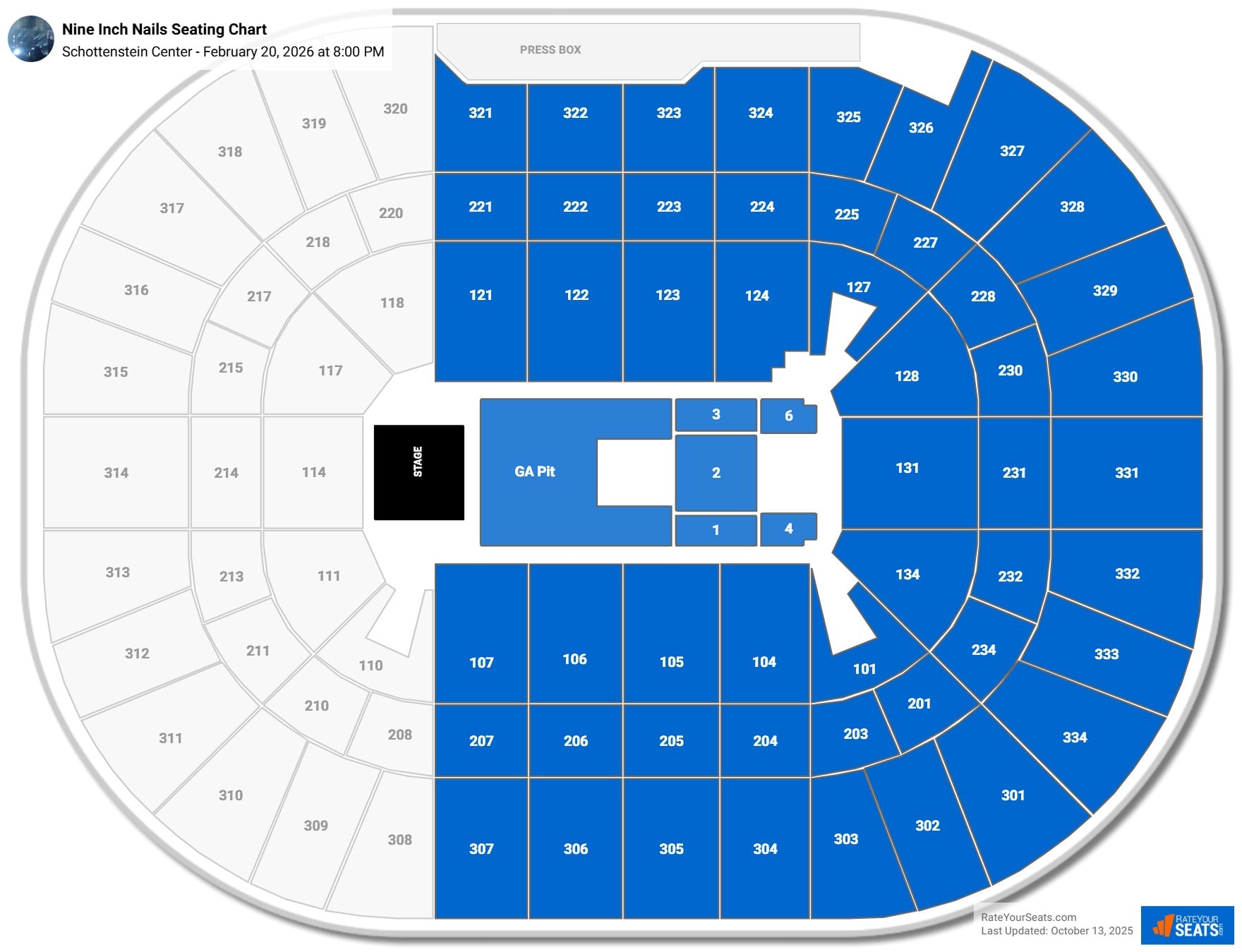Nine Inch Nails seating chart Schottenstein Center