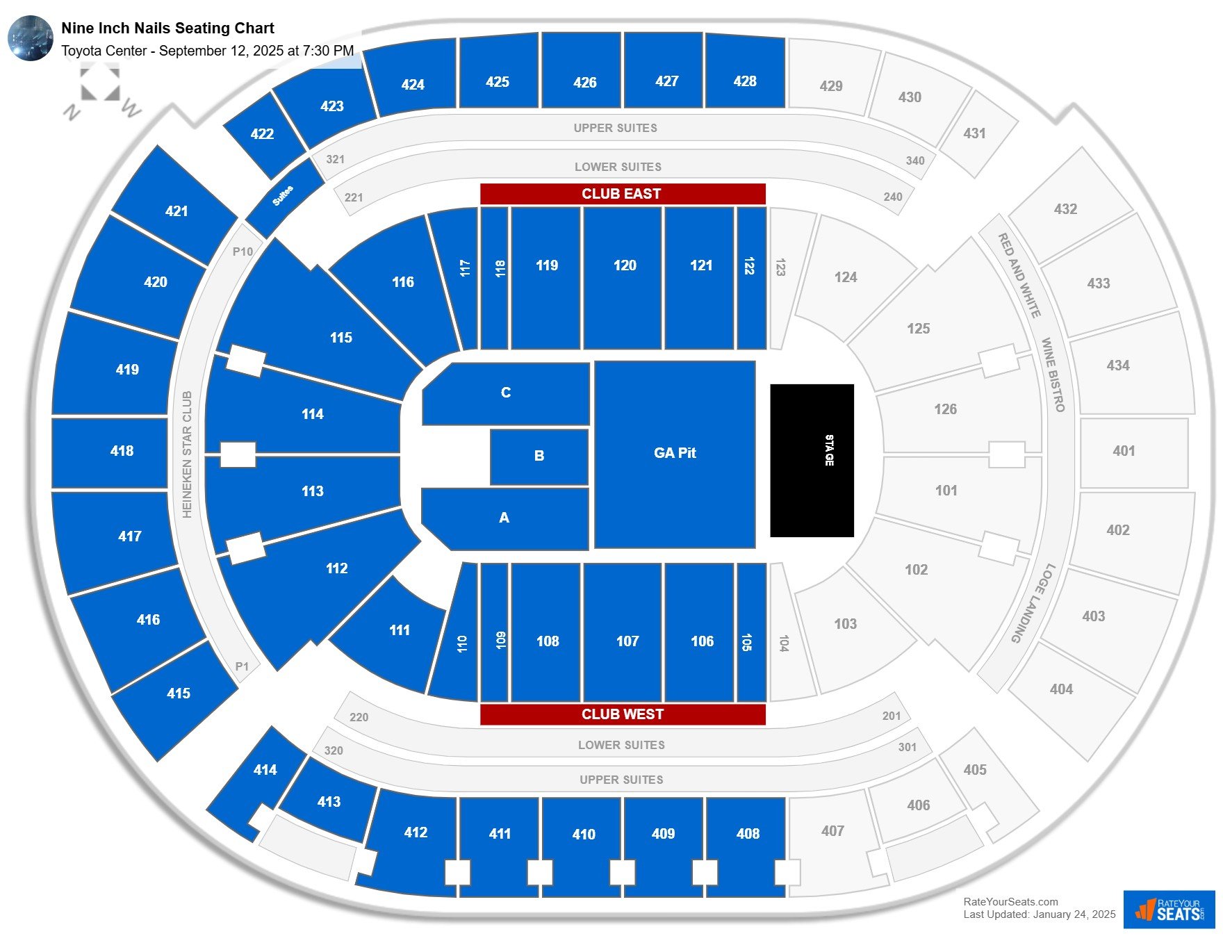 Nine Inch Nails seating chart Toyota Center