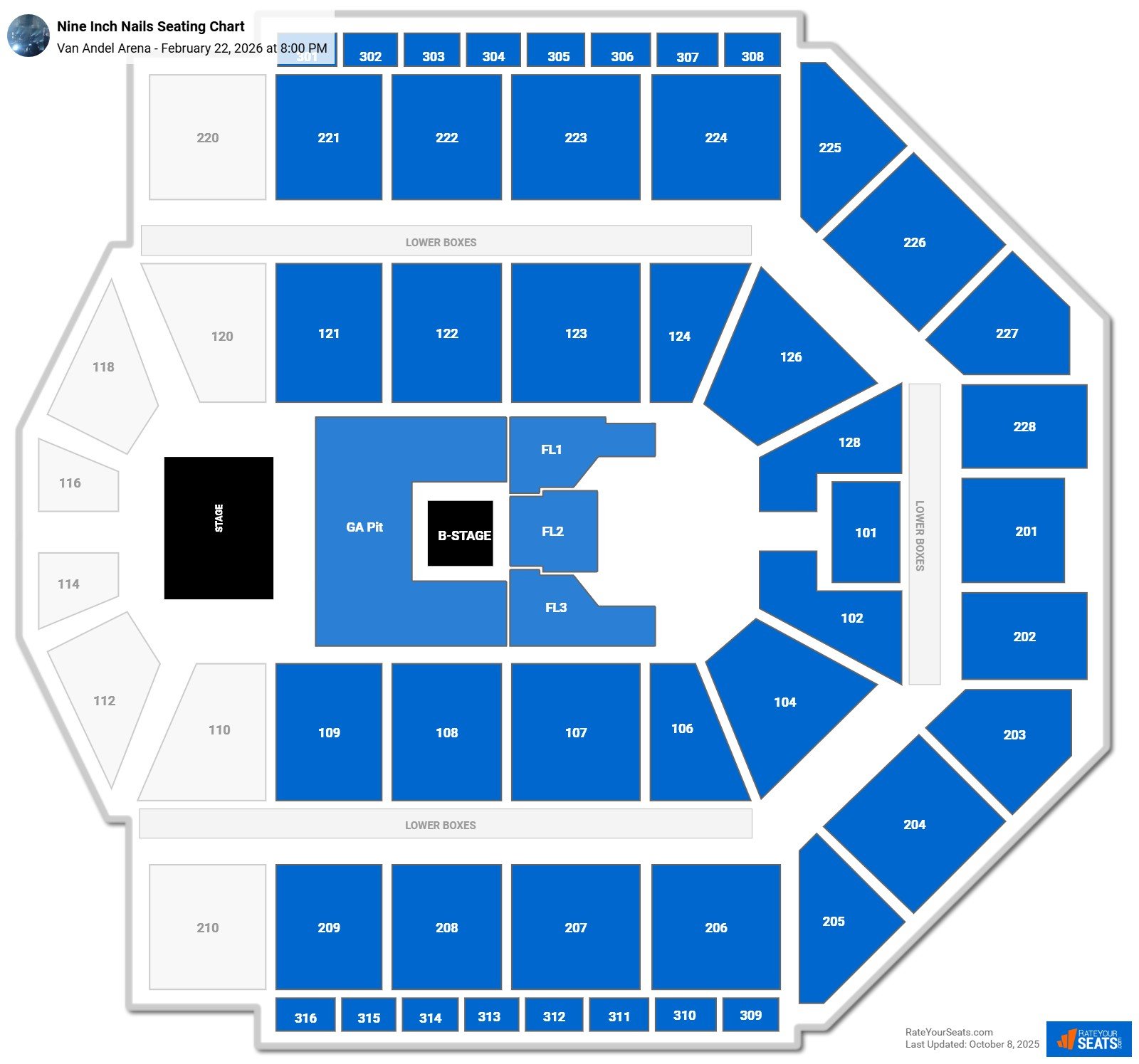 Nine Inch Nails seating chart Van Andel Arena