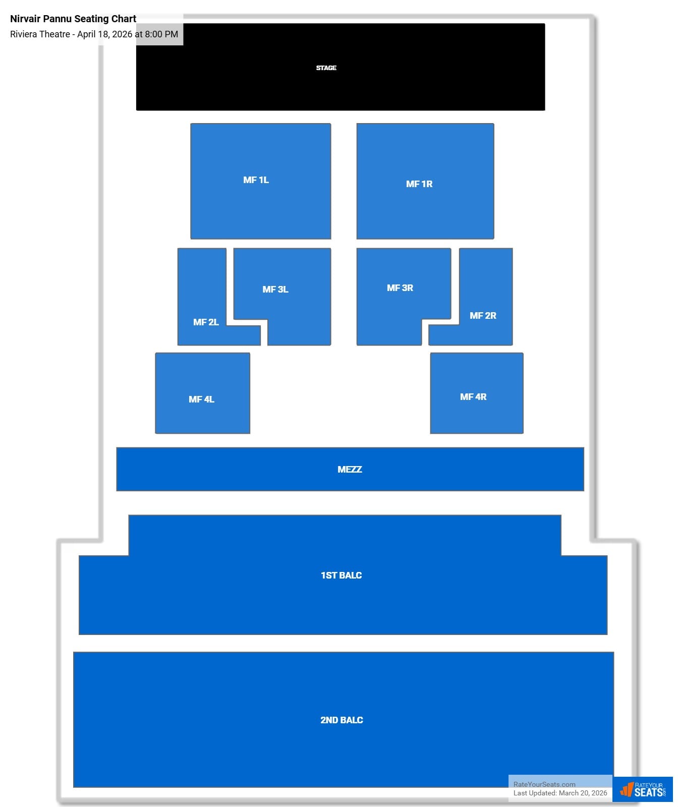 Nirvair Pannu seating chart Riviera Theatre