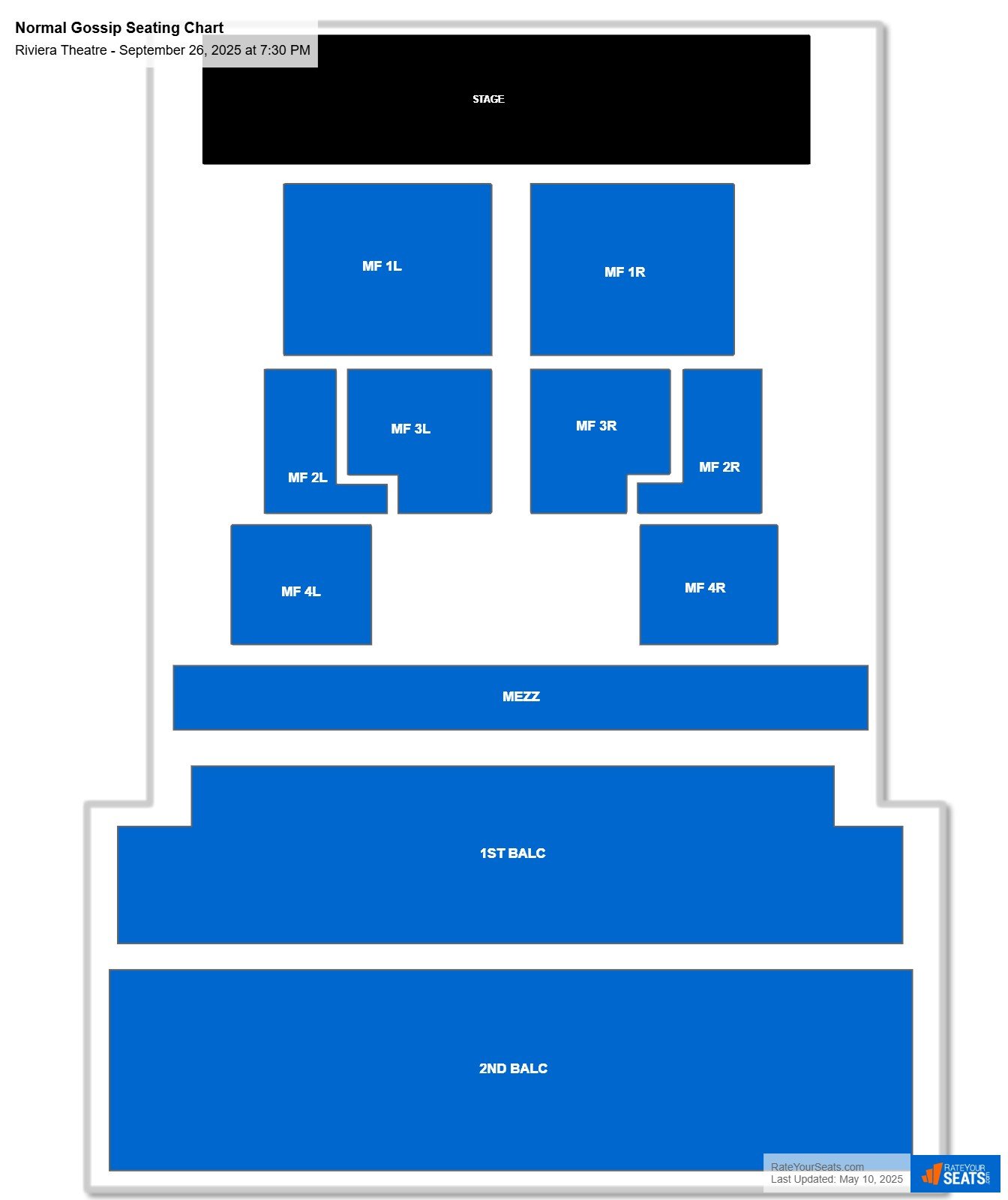 Normal Gossip seating chart Riviera Theatre