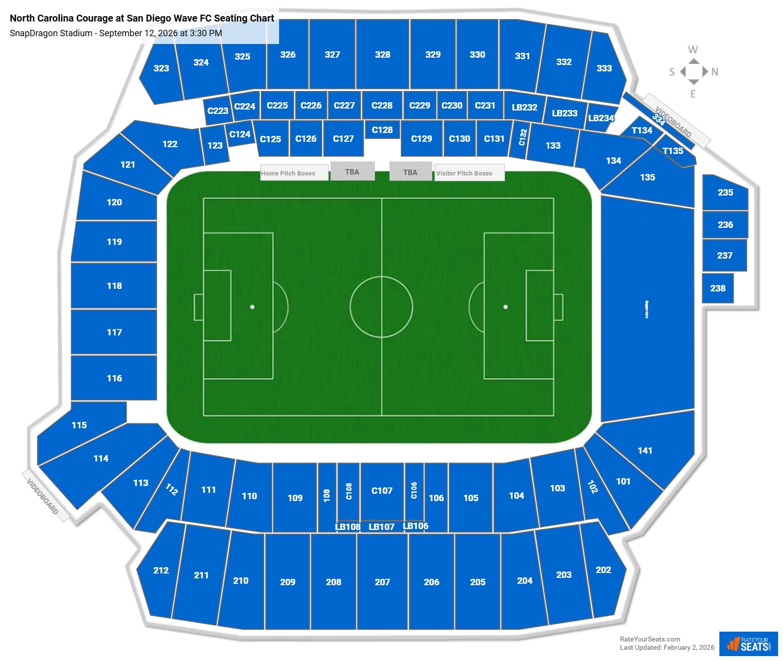 North Carolina Courage at San Diego Wave FC seating chart SnapDragon Stadium