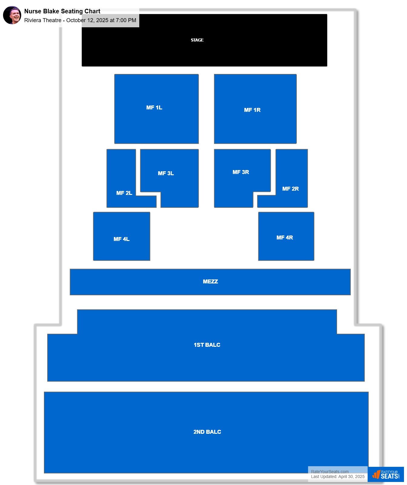 Nurse Blake seating chart Riviera Theatre