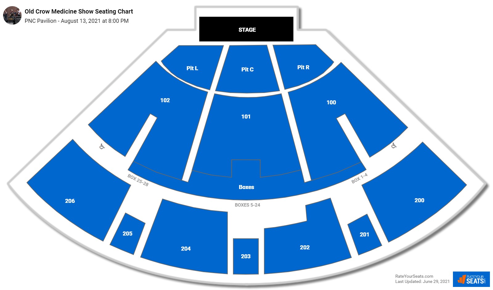 Old Crow Medicine Show seating chart PNC Pavilion