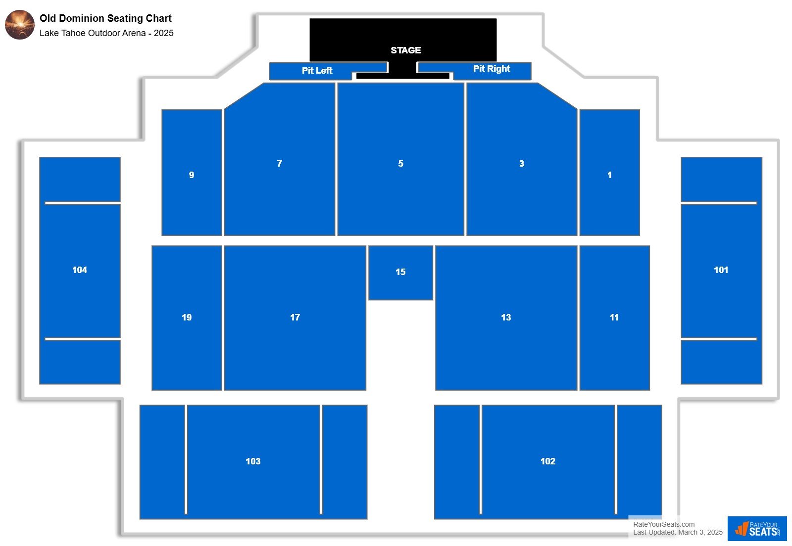 Old Dominion seating chart Lake Tahoe Outdoor Arena
