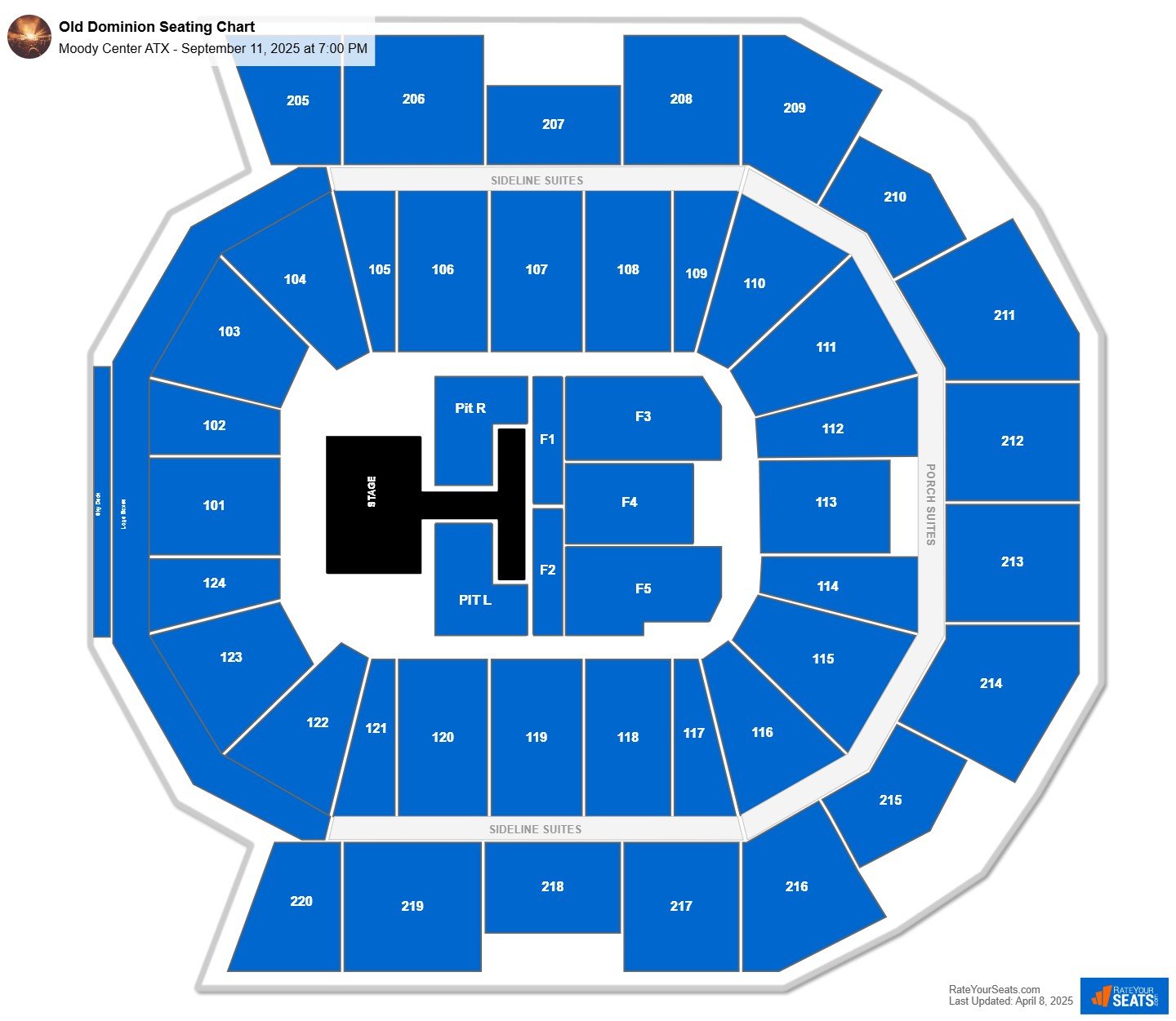 Old Dominion seating chart Moody Center ATX