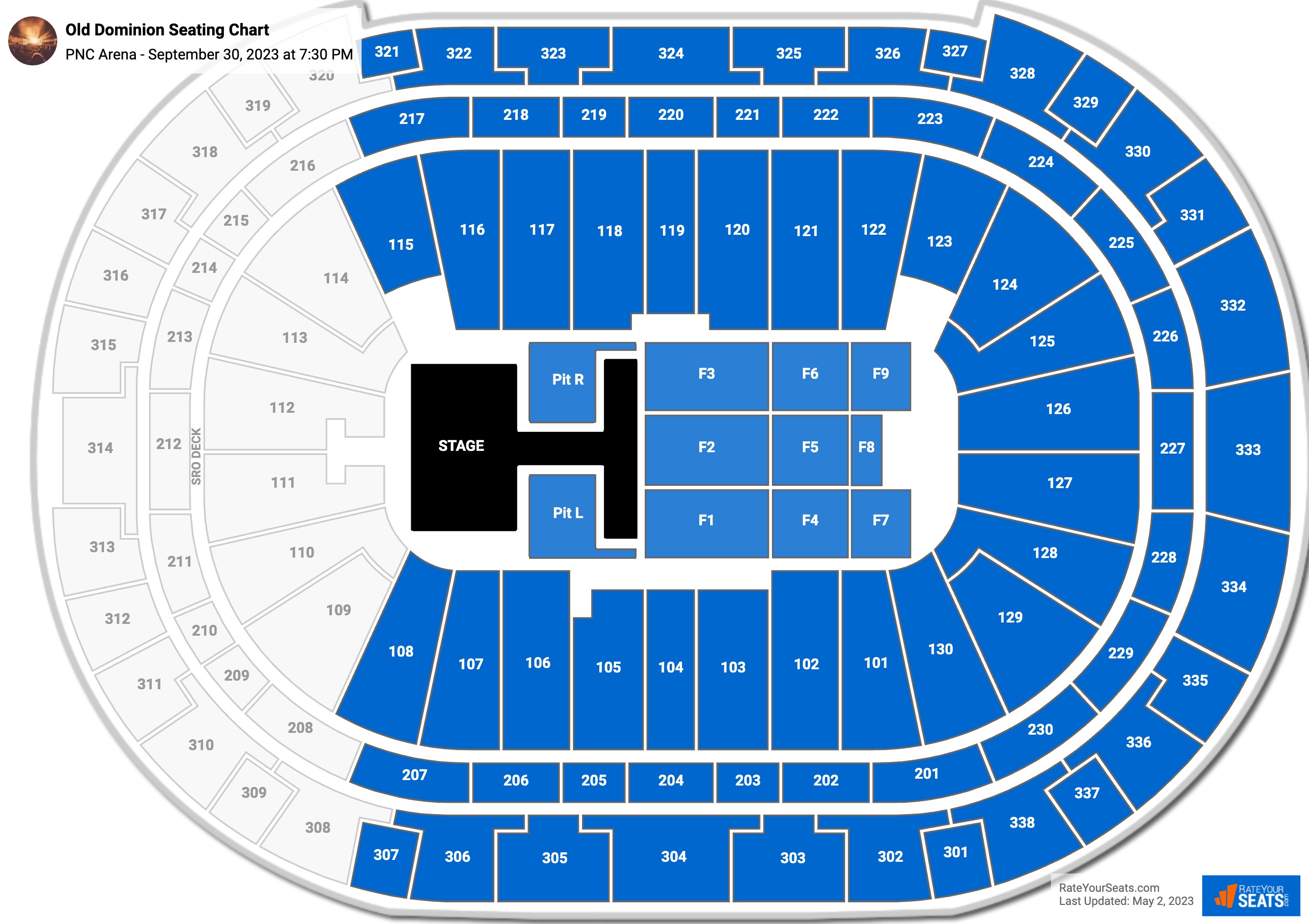 PNC Arena Concert Seating Chart