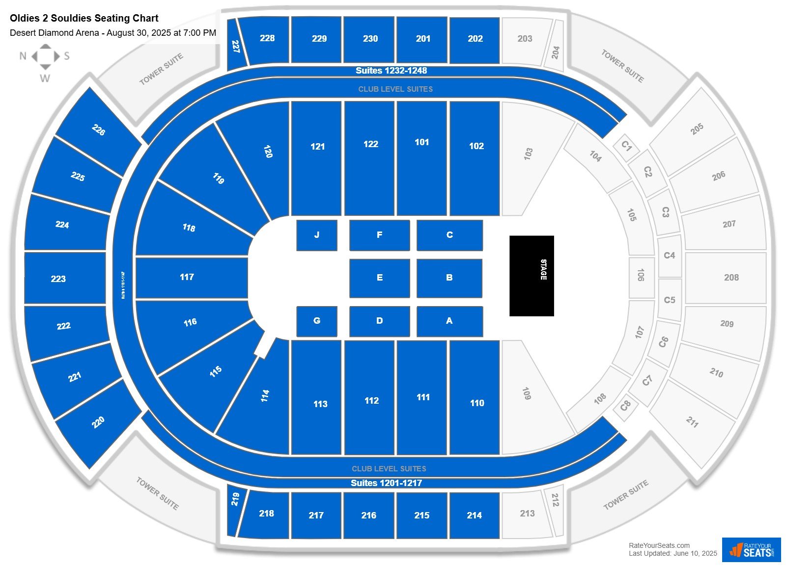Oldies 2 Souldies seating chart Desert Diamond Arena