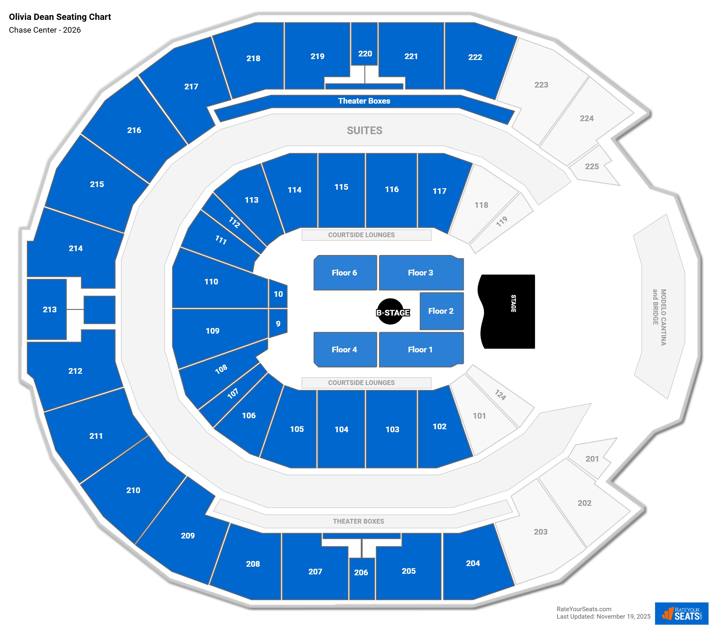 Olivia Dean seating chart Chase Center