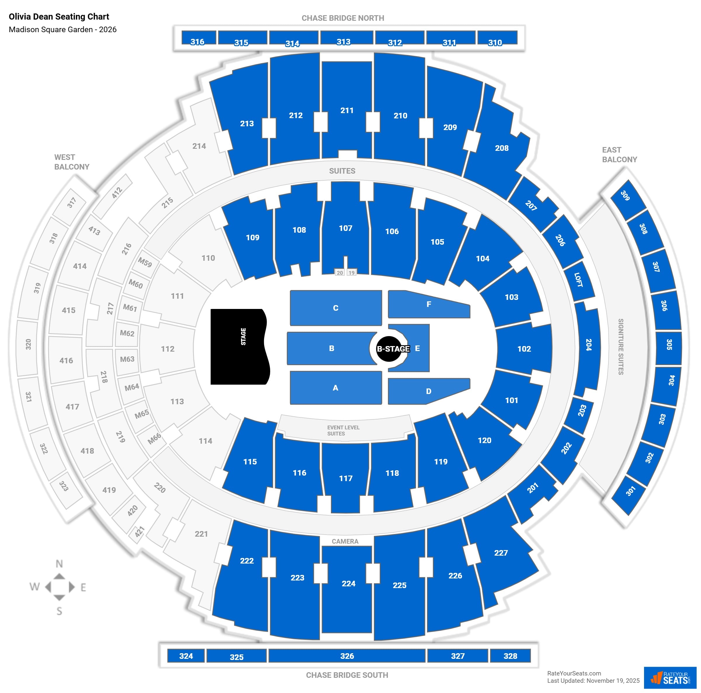 Olivia Dean seating chart Madison Square Garden