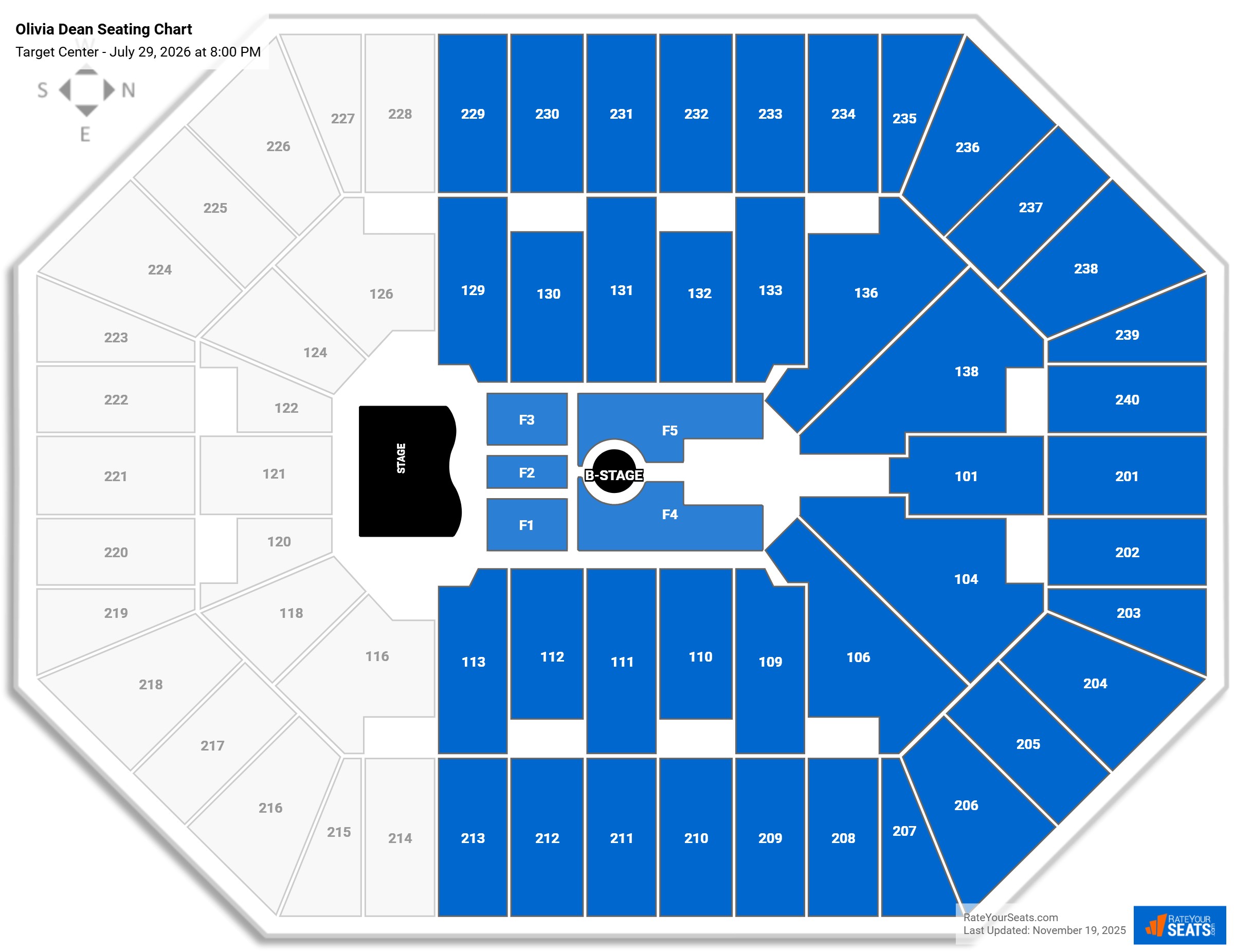 Olivia Dean seating chart Target Center