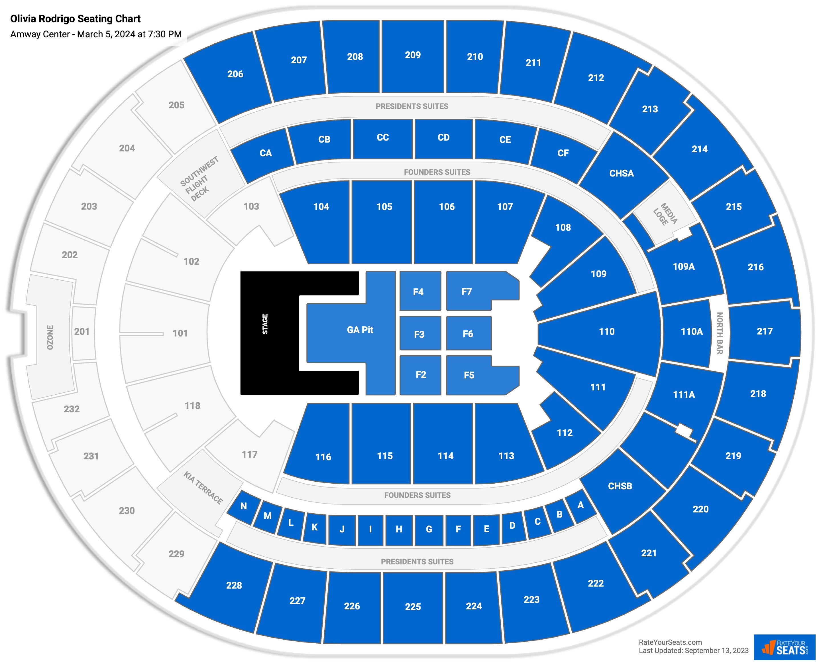 Kia Center Concert Seating Chart