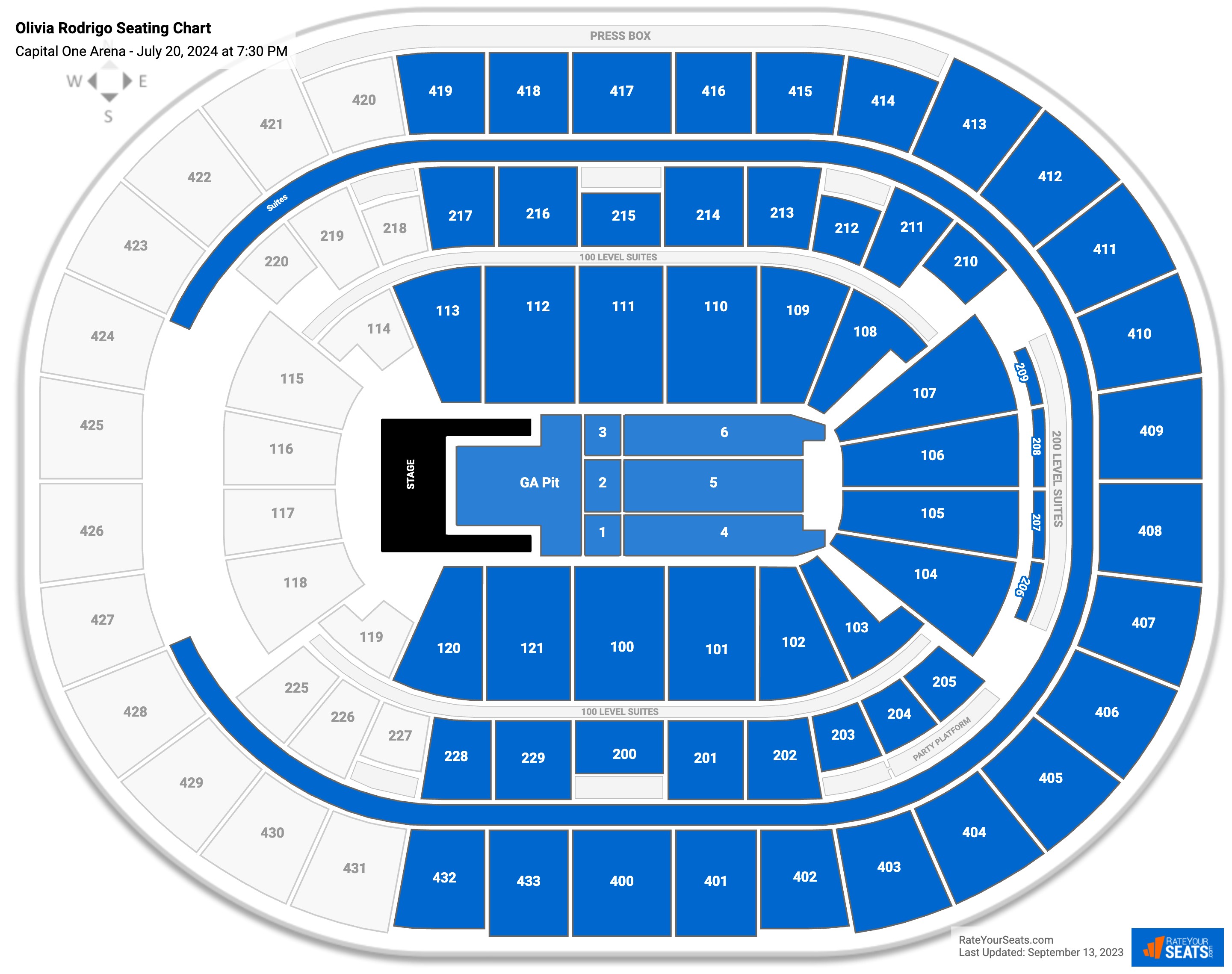 Olivia Rodrigo seating chart Capital One Arena