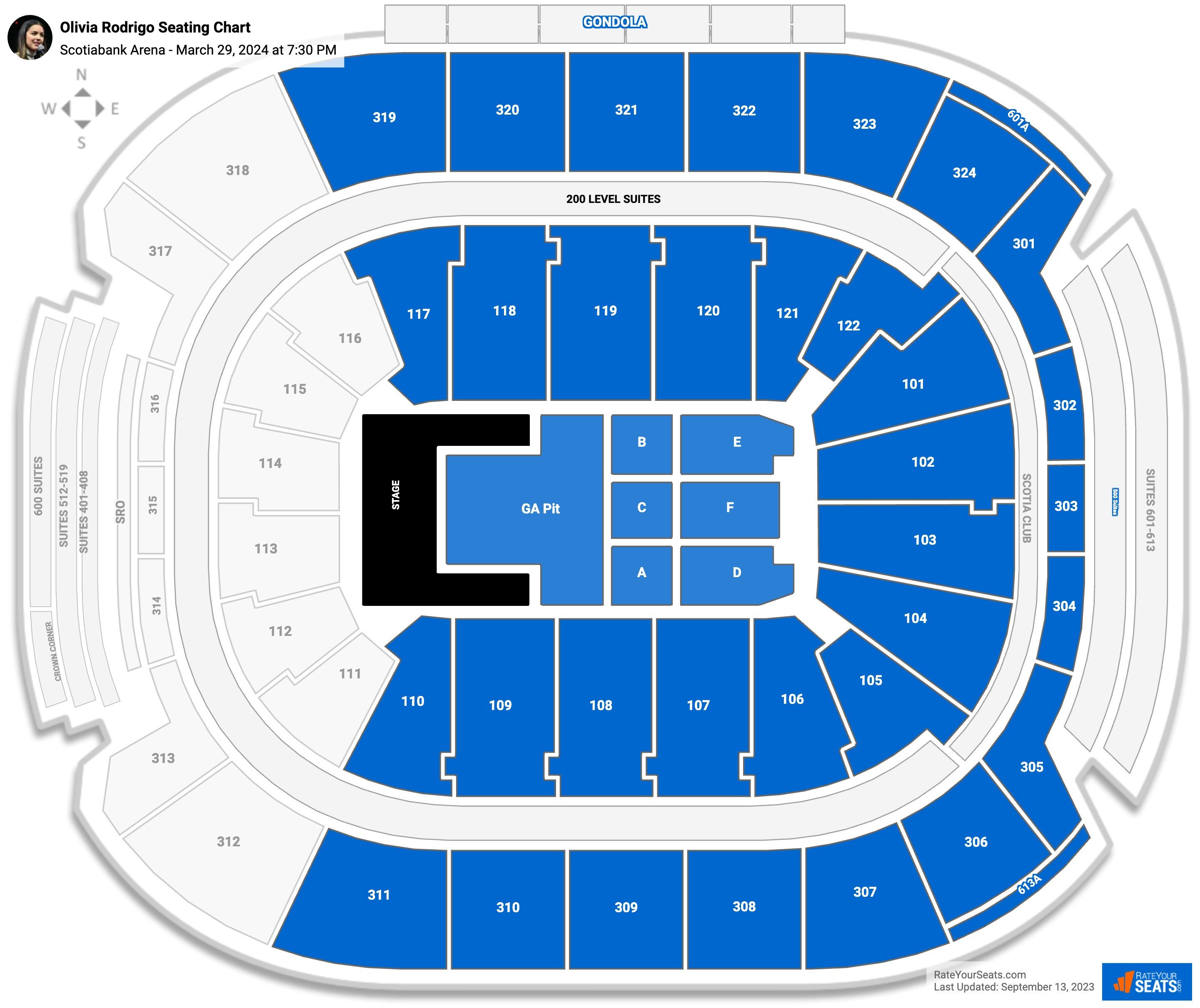 Olivia Rodrigo seating chart Scotiabank Arena