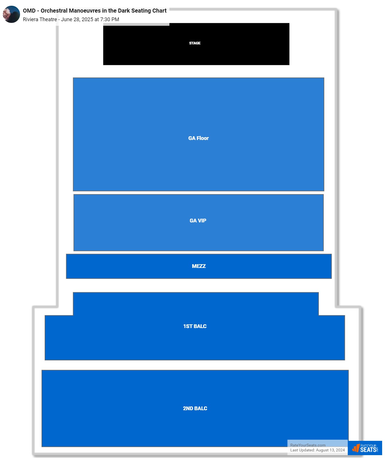 OMD - Orchestral Manoeuvres in the Dark seating chart Riviera Theatre