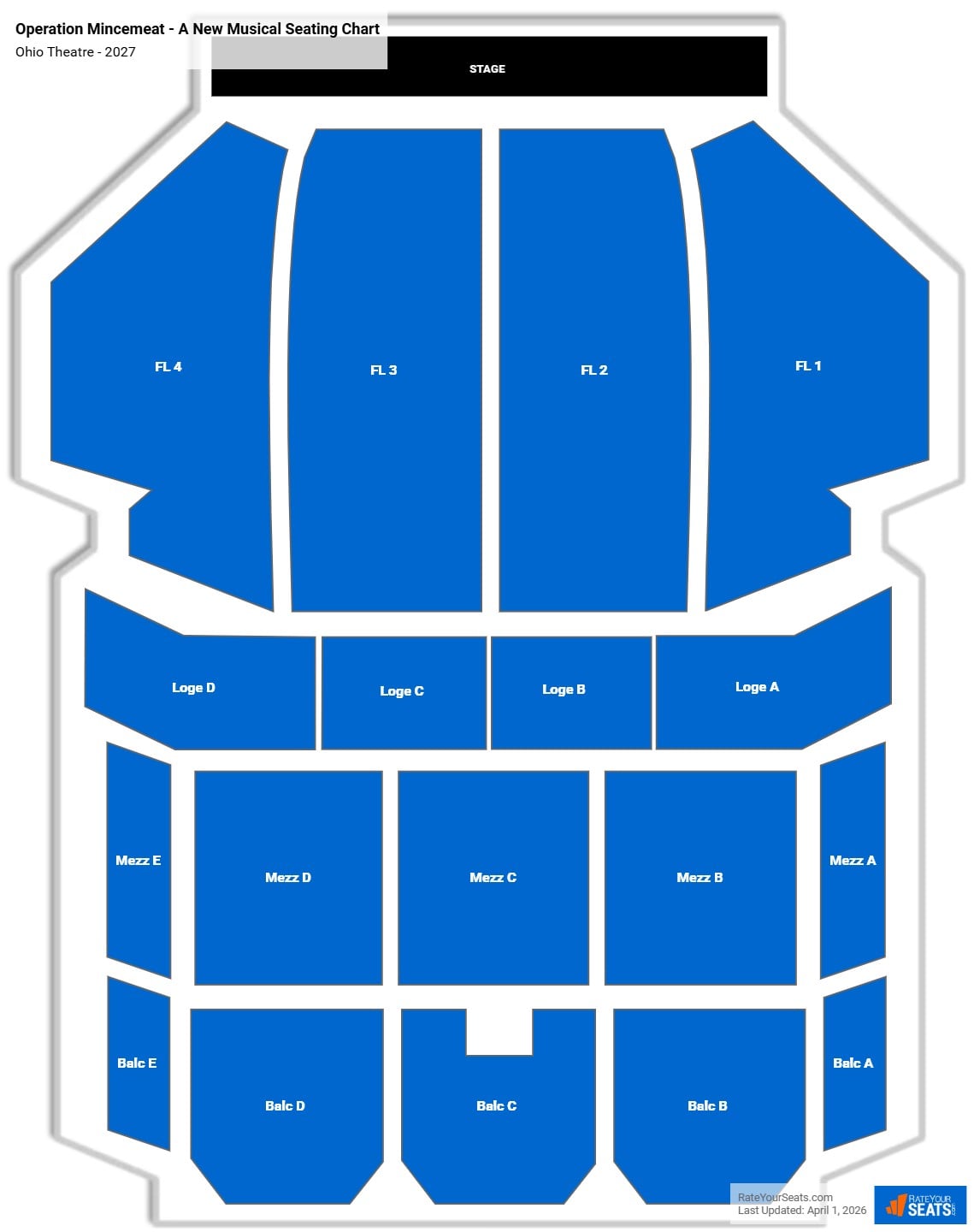 Operation Mincemeat - A New Musical seating chart Ohio Theatre