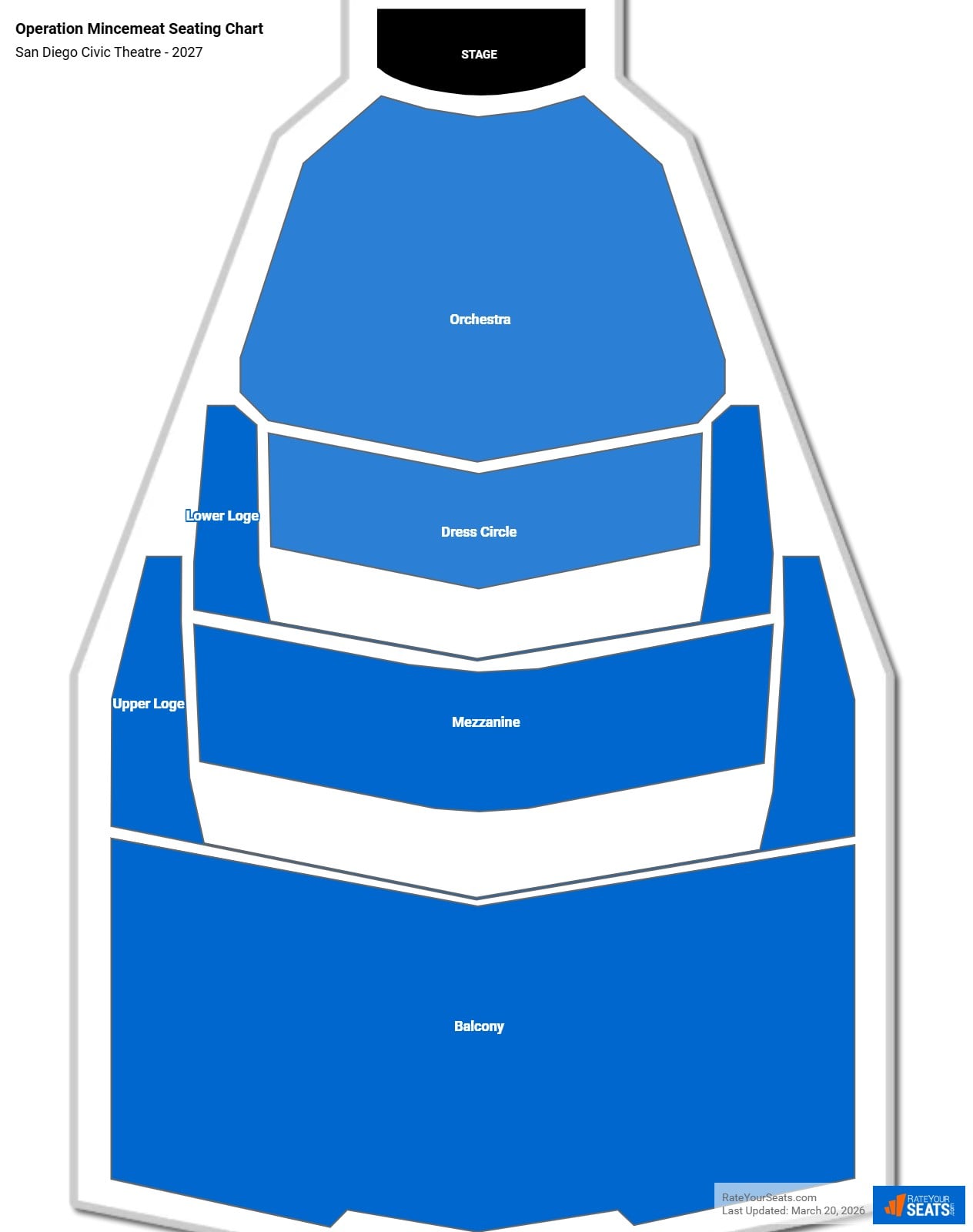 Operation Mincemeat seating chart San Diego Civic Theatre