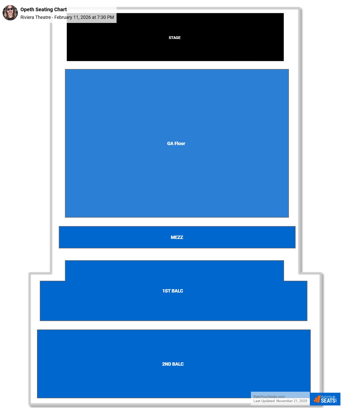 Opeth seating chart Riviera Theatre