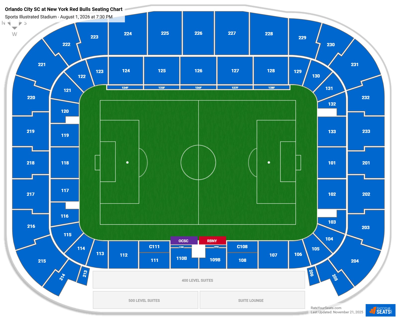 Orlando City SC at New York Red Bulls seating chart Sports Illustrated Stadium 