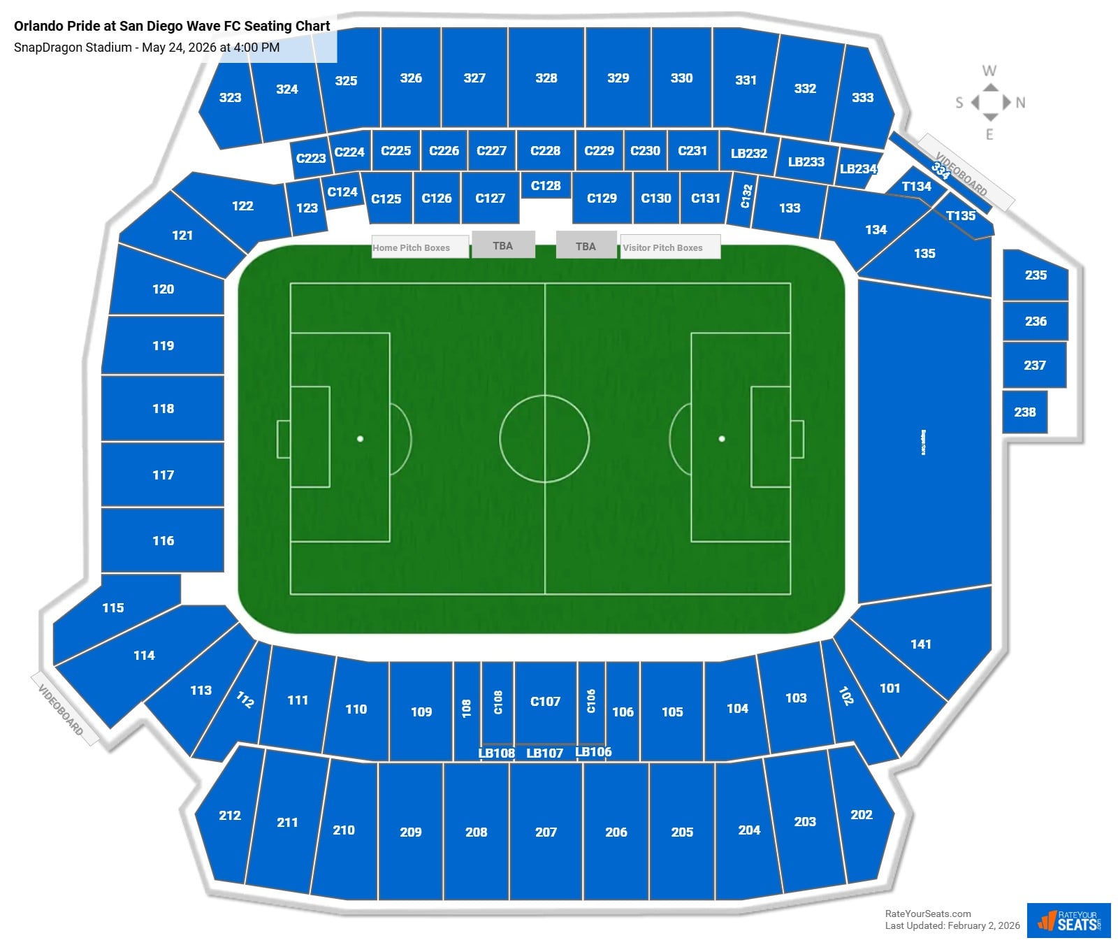 Orlando Pride at San Diego Wave FC seating chart SnapDragon Stadium