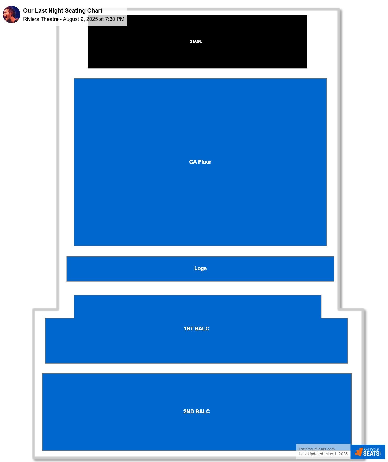 Our Last Night seating chart Riviera Theatre