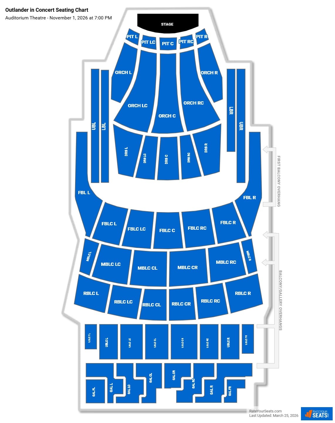 Outlander in Concert seating chart Auditorium Theatre