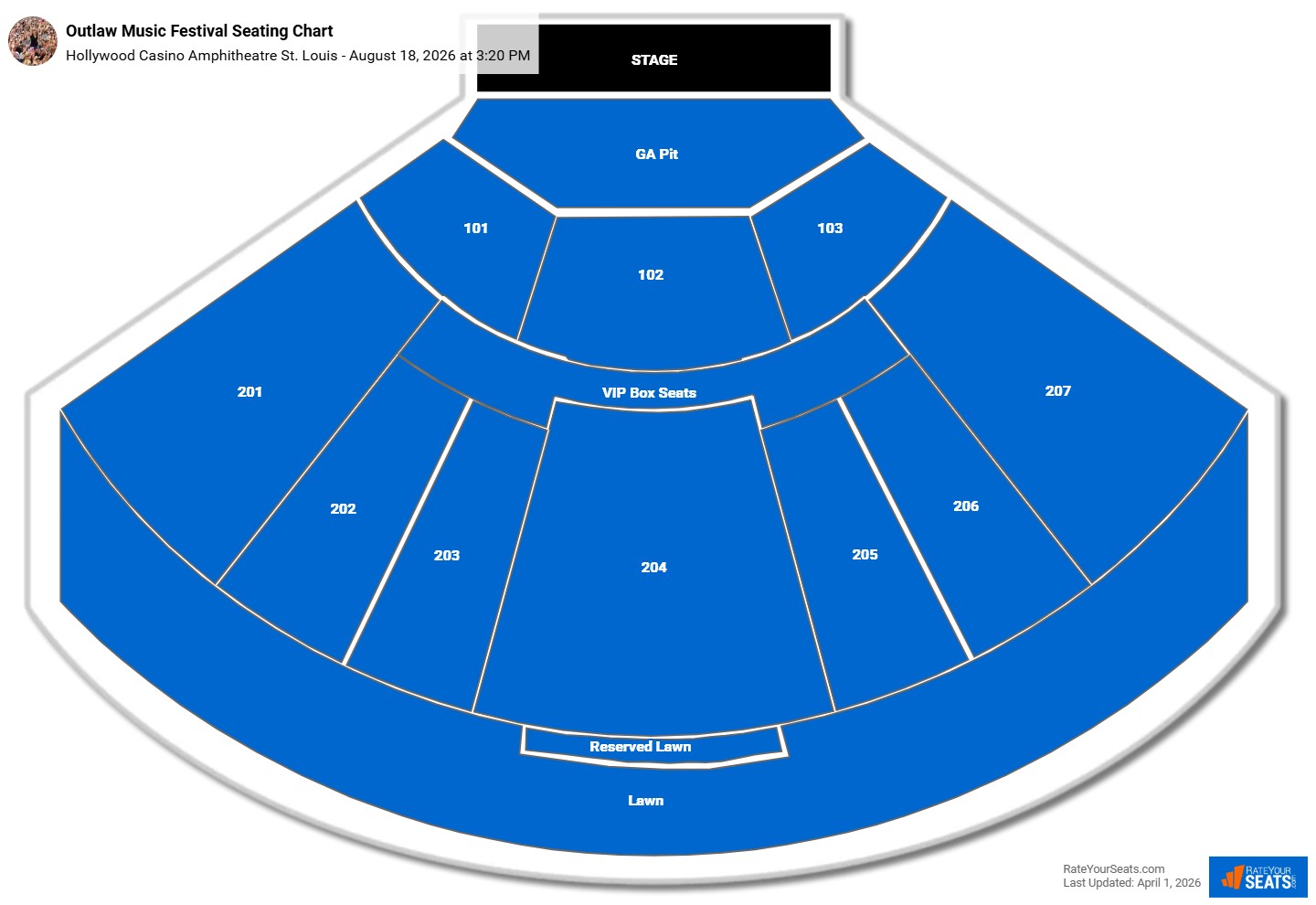 Outlaw Music Festival seating chart Hollywood Casino Amphitheatre St. Louis