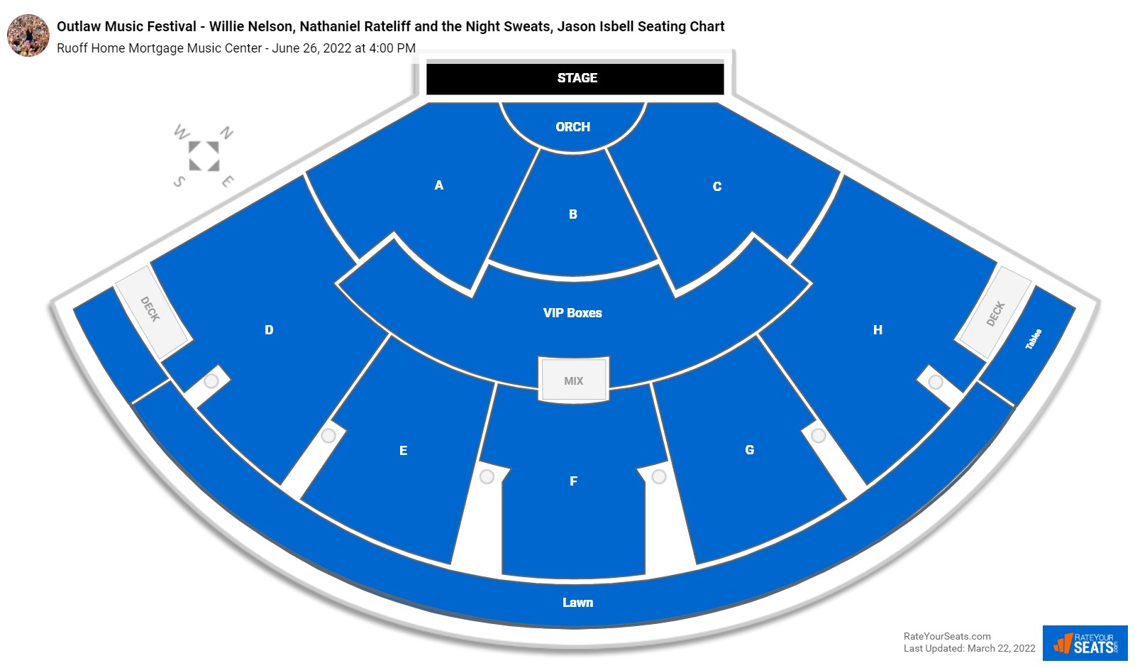 Outlaw Music Festival - Willie Nelson, Nathaniel Rateliff and the Night Sweats, Jason Isbell seating chart Ruoff Home Mortgage Music Center